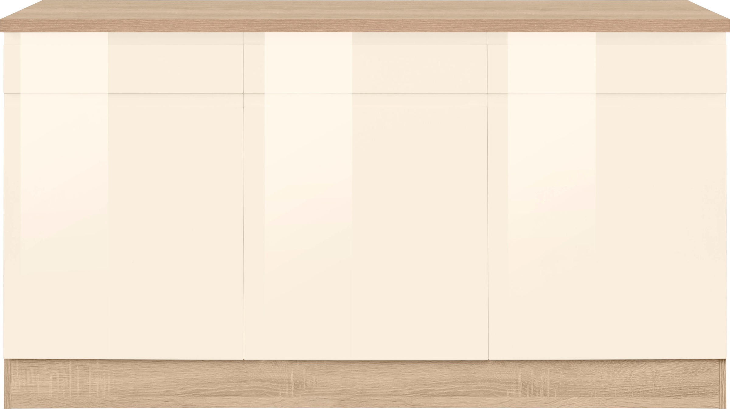 HELD MÖBEL Unterschrank »Virginia«, 85 cm hoch, 150 cm breit, 3 Schubladen,  3 Türen, griffloses Design | BAUR