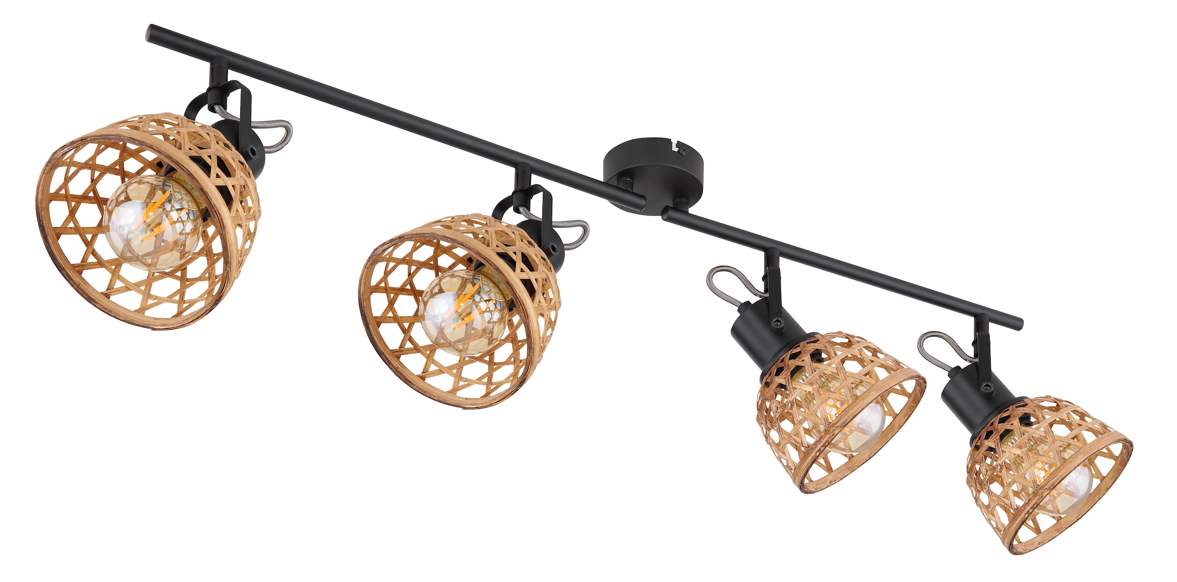 GLOBO LIGHTING Deckenspot »WENNA« E27 1 Stk. Deckenstrahler für Wohn- & Esszimmer schwarz Bambus