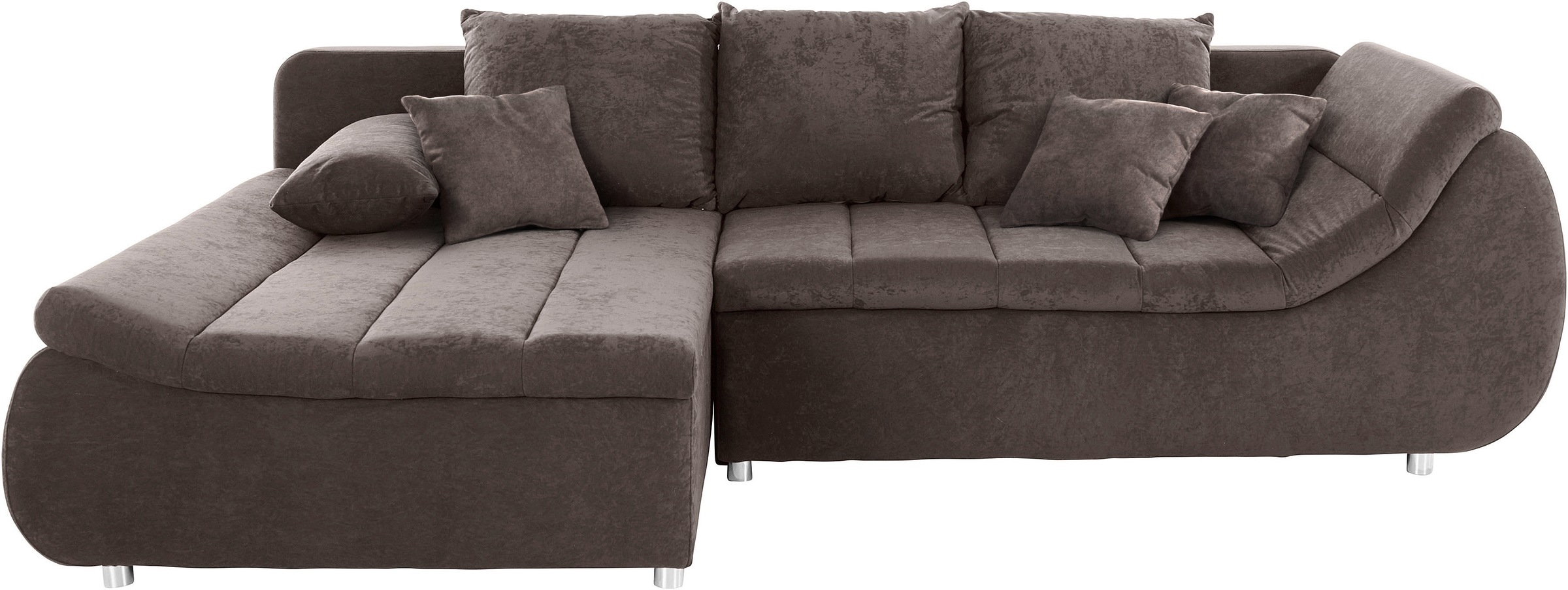 INOSIGN Ecksofa »Imola, elegant und modern, aktuelle Steppung im Sitz, bequem, L-Form«, frei im Raum stellbar, wahlweise mit Bettfunktion und Bettkasten