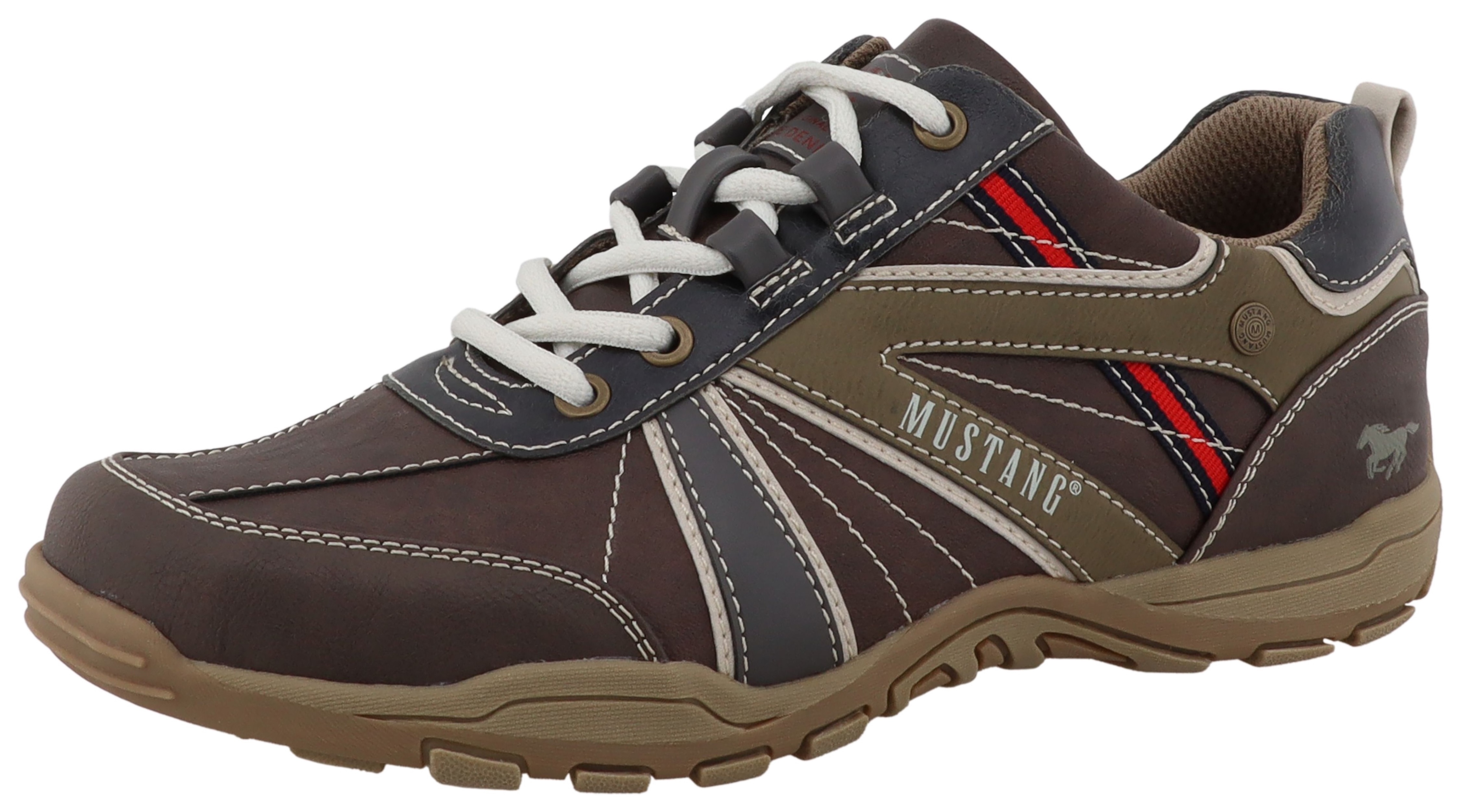 Mustang Shoes "Ferdinando" Freizeitschuh, Halbschuh, Schnürschuh mit auffälligen Kontrastnähten