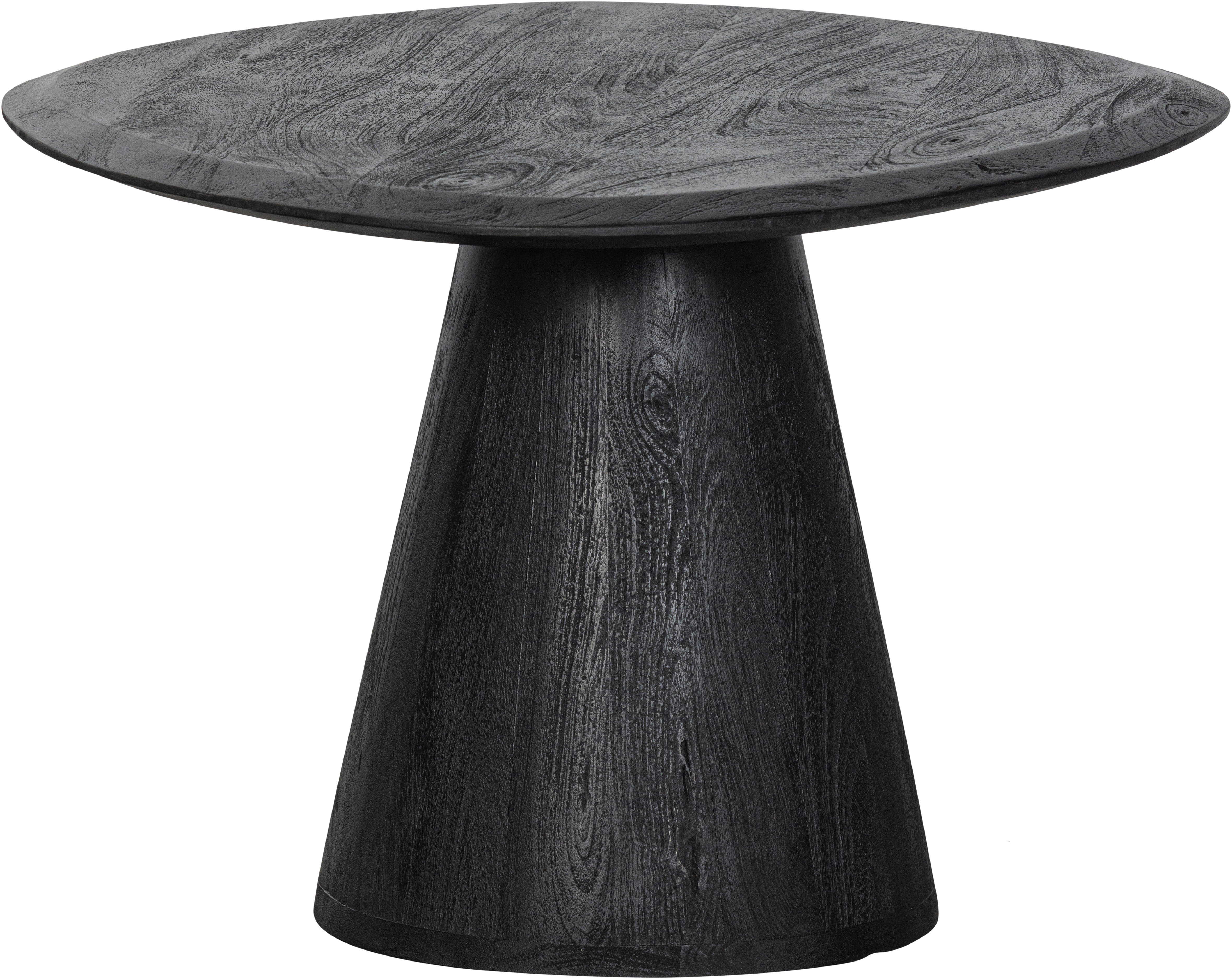 WOOOD Couchtisch "Posture aus Mangoholz mit abgeflachter Tischkante 70x63x42 cm" Tragkraft 15 kg, Standfuß Ø 15–32 cm geschlossen, Plattendicke 3 cm