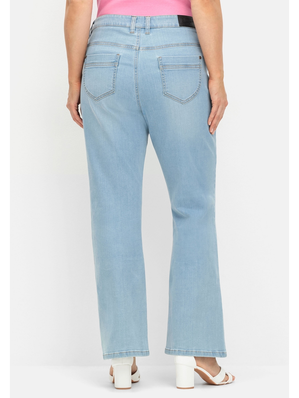 Sheego Bootcut-Jeans »Große Größen«, mit Used-Effekten, extralang