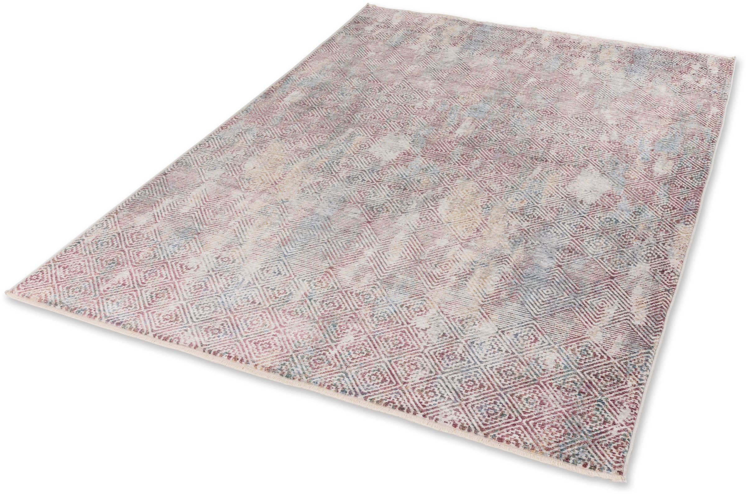 Teppich »Charme 6304-242«, rechteckig, leichter Kurzflor, Fransen, Wohnzimmer, Schöner...