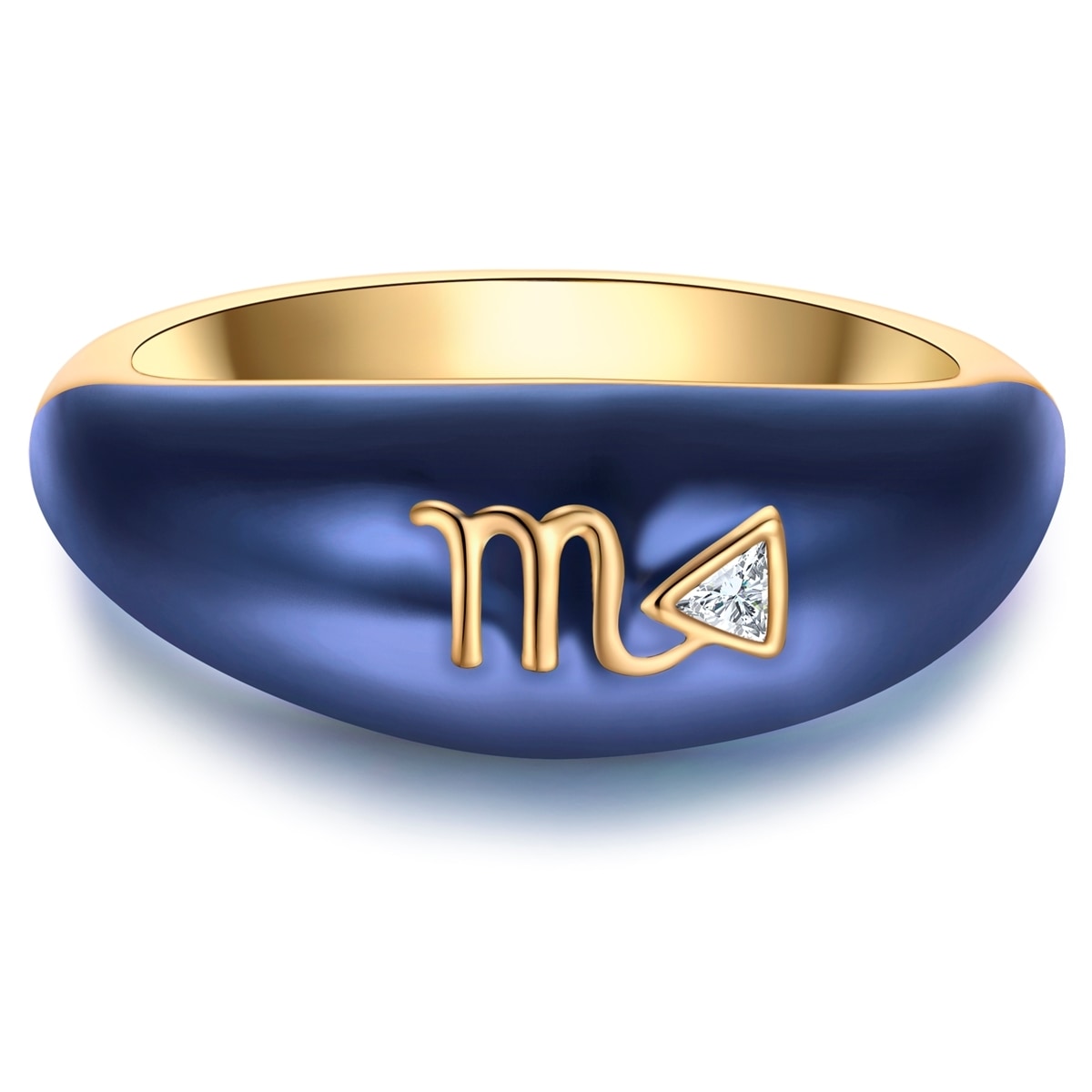 Silberring GLANZSTÜCKE MÜNCHEN "AV310" Gr. 54, gelbgold, Fingerringe, Damen, 54, Silber 925 (Sterlingsilber), 7,9mm, Silberring, mit Zirkonia