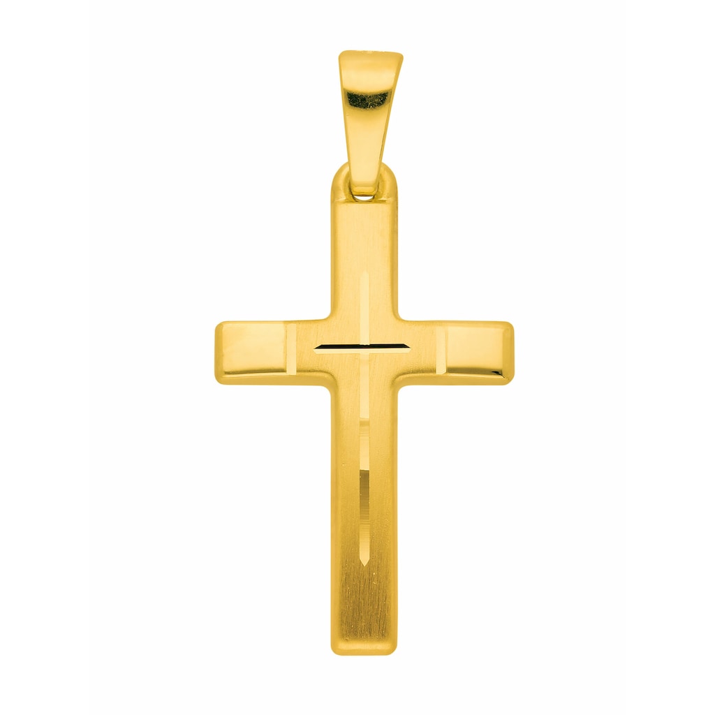 Adelia´s Kettenanhänger »333 Gold Kreuz Anhänger«, Goldschmuck für Damen & Herren
