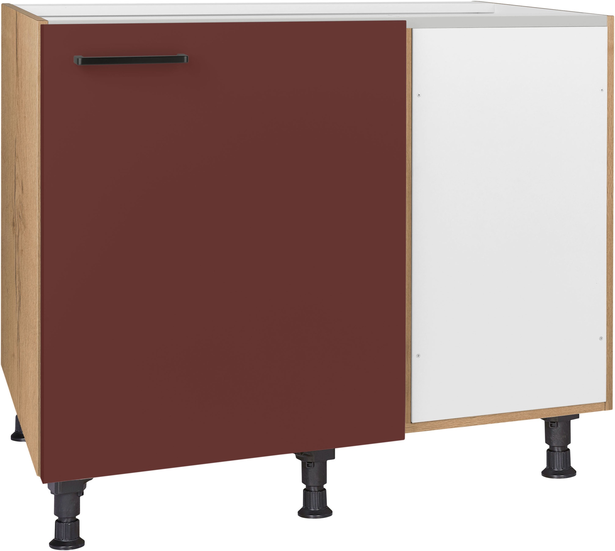 nobilia® Eckunterschrank »"Easytouch", vormontiert« mit höhenverstellbaren Sockelfüßen, Breite 100 cm