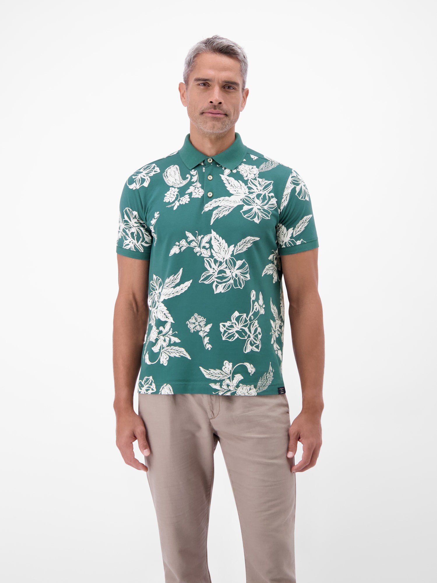 LERROS Poloshirt "Poloshirt mit floralem All-over-Print, 100 % Baumwolle" günstig online kaufen