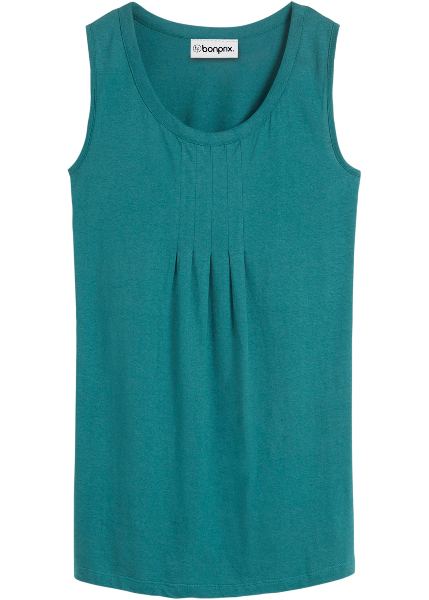 bonprix Longtop »Long-Top« mit elegantem Faltendetail, lockere Passform, reine Baumwolle