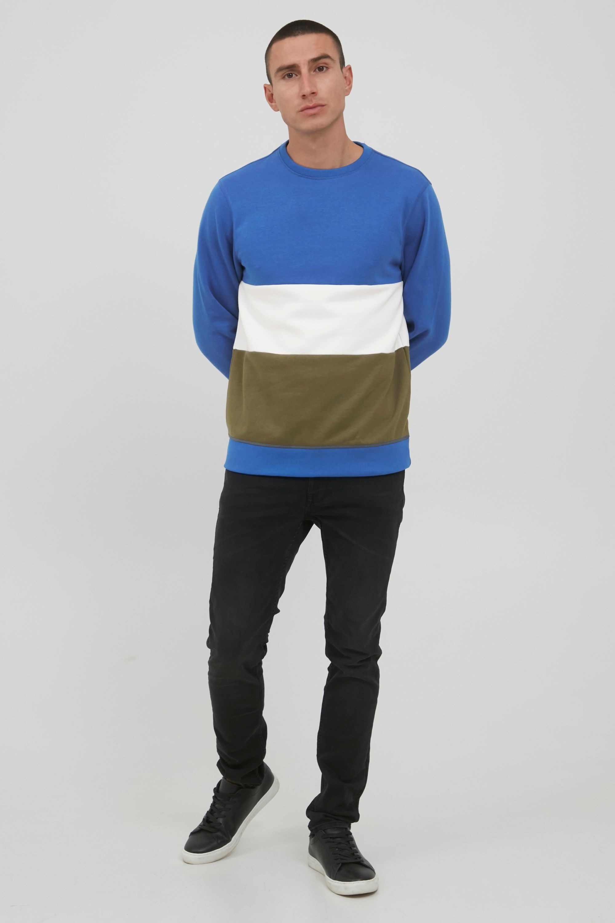 Rundhalspullover BLEND "BHSweatshirt", Herren, Gr. XL, blau (nautical blau), Sweatware, 50% Baumwolle, 50% Polyester, regular fit normal, Rundhals, eng, Pullover Rundhalspullover, Klassisches Sweatshirt mit Rundhalsausschnitt 2