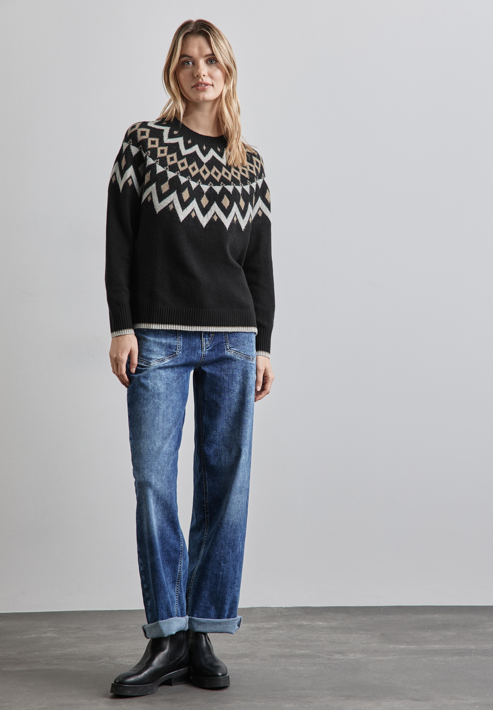 STREET ONE Strickpullover, mit Stehkragen