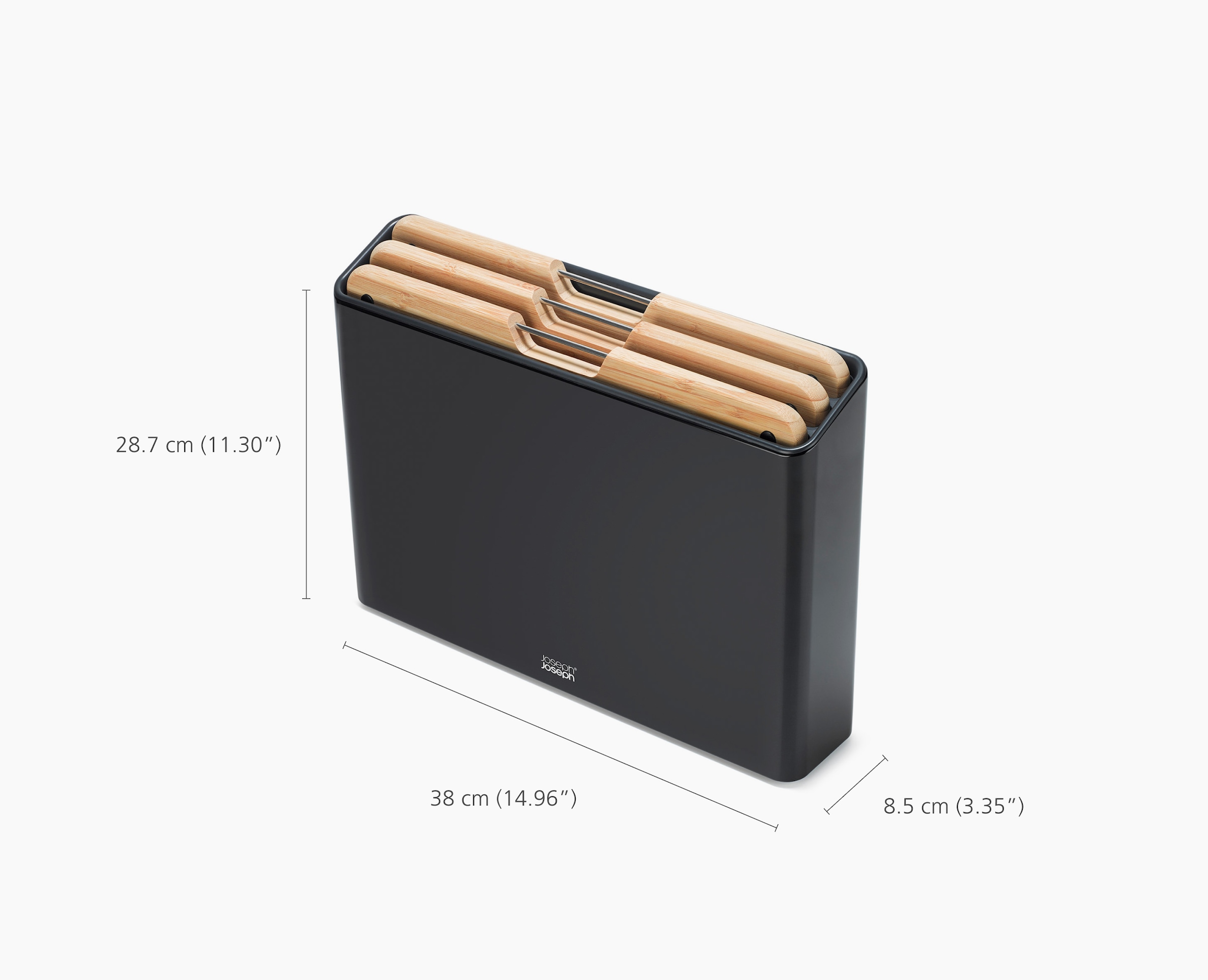 Joseph Joseph Schneidebrett »Folio™ Steel Bamboo 3er-Set Schneidebretter mit Edelstahlständer«