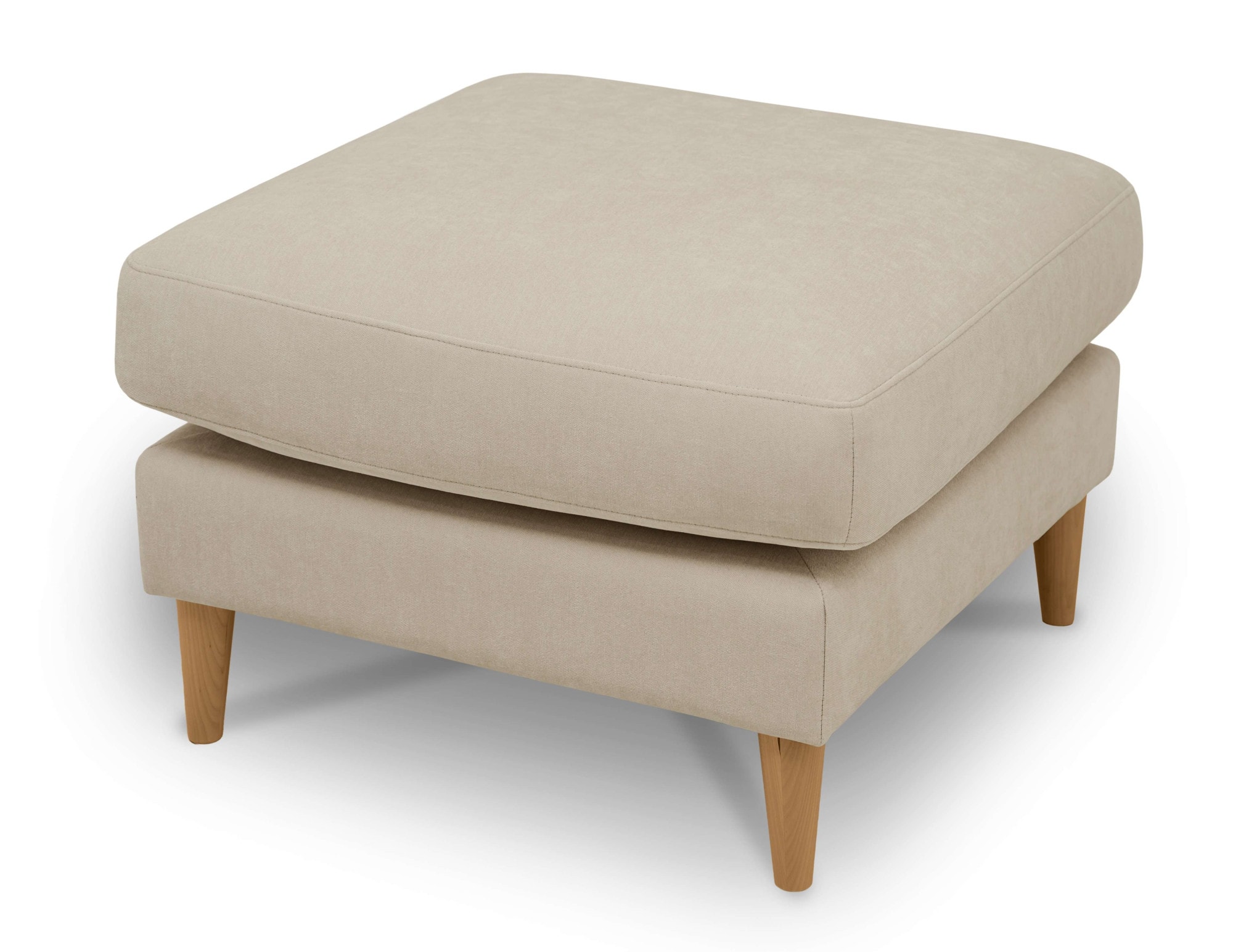 OTTO home Pouf »Finnian« Polsterhocker 70x70 cm, Chenille, Massivholzfüße