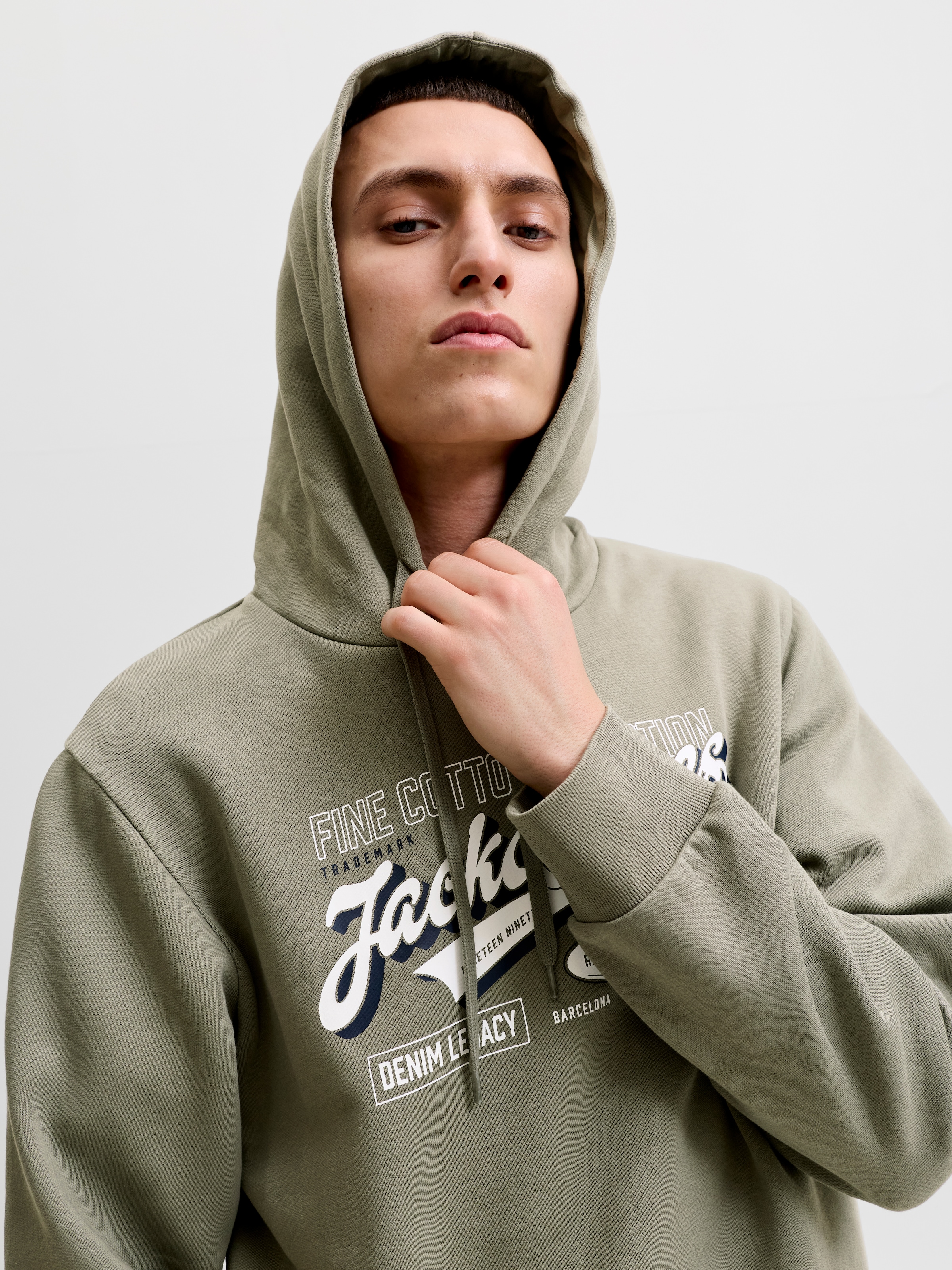 Jack & Jones Kapuzensweatshirt »JJELOGO SWEAT HOOD 2 COL AW26 SN«, Baumwollmischung, regular fit
