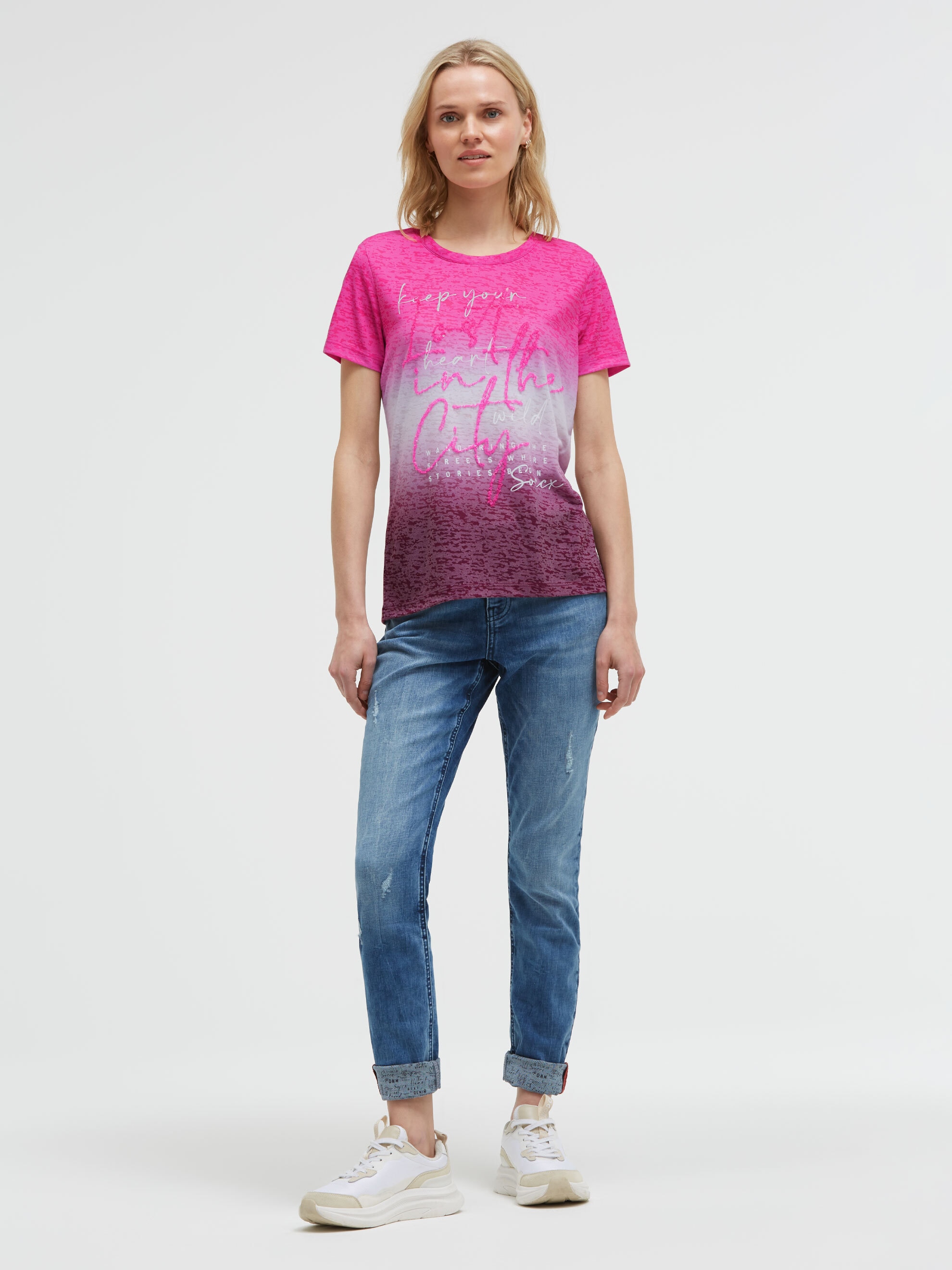 SOCCX Rundhalsshirt mit Farbverlauf