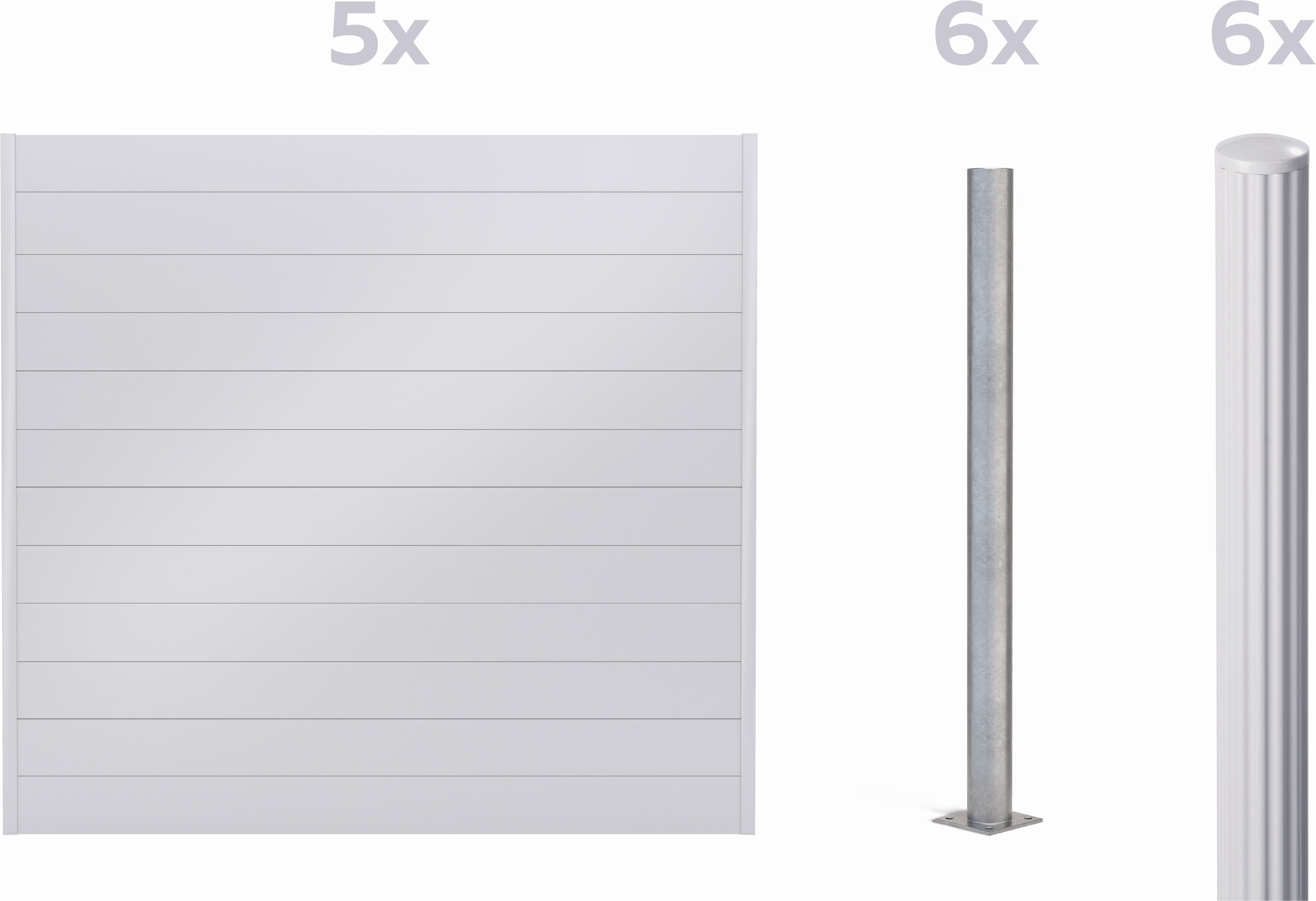 Alberts Dichtzaun "Palitio, Profilhöhe 150 mm" Aluminium, verschiedene Dekore und Längen