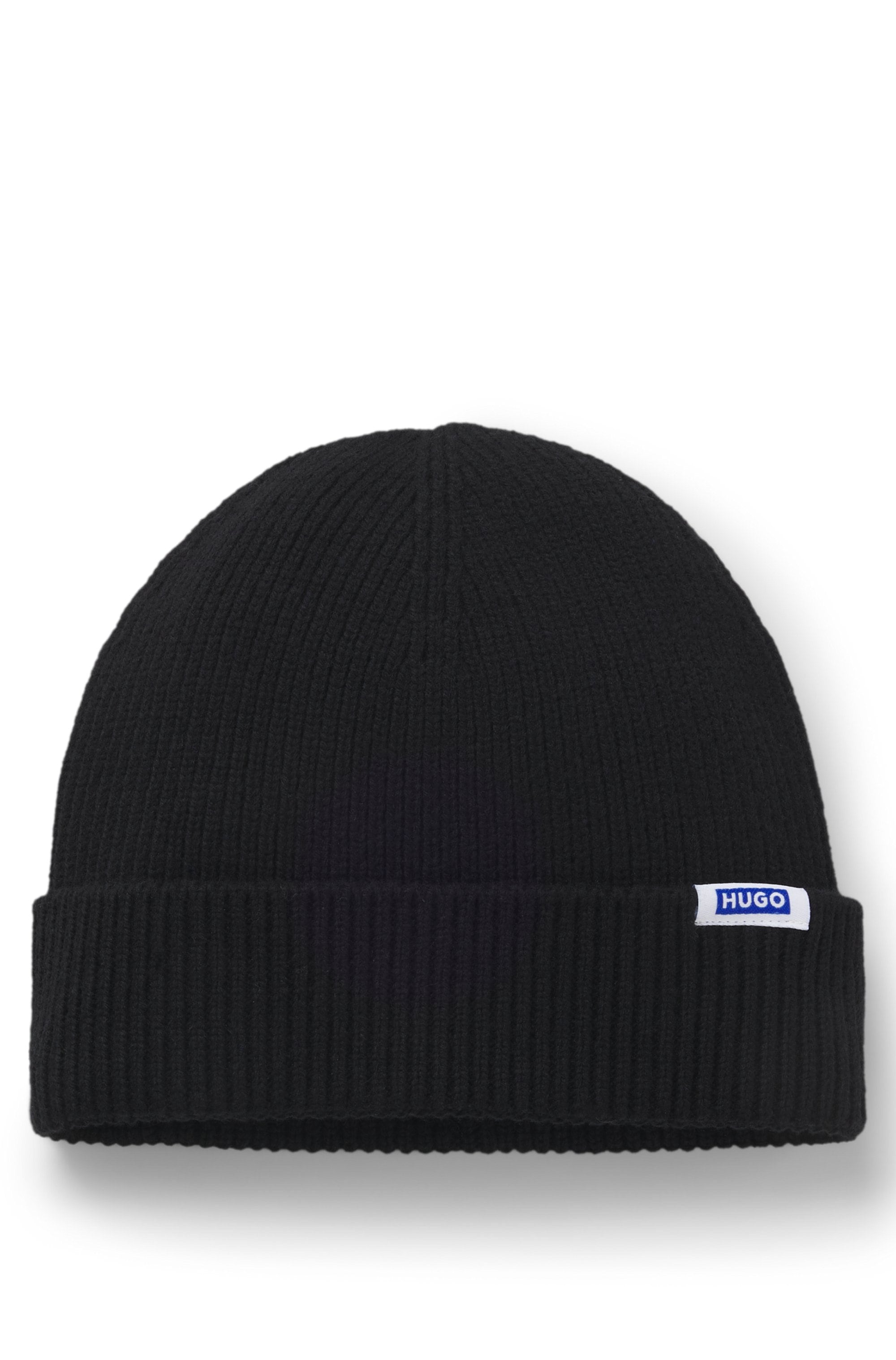 HUGO Blue Beanie "Xiav", Unisex, mit Woll-Anteil günstig online kaufen