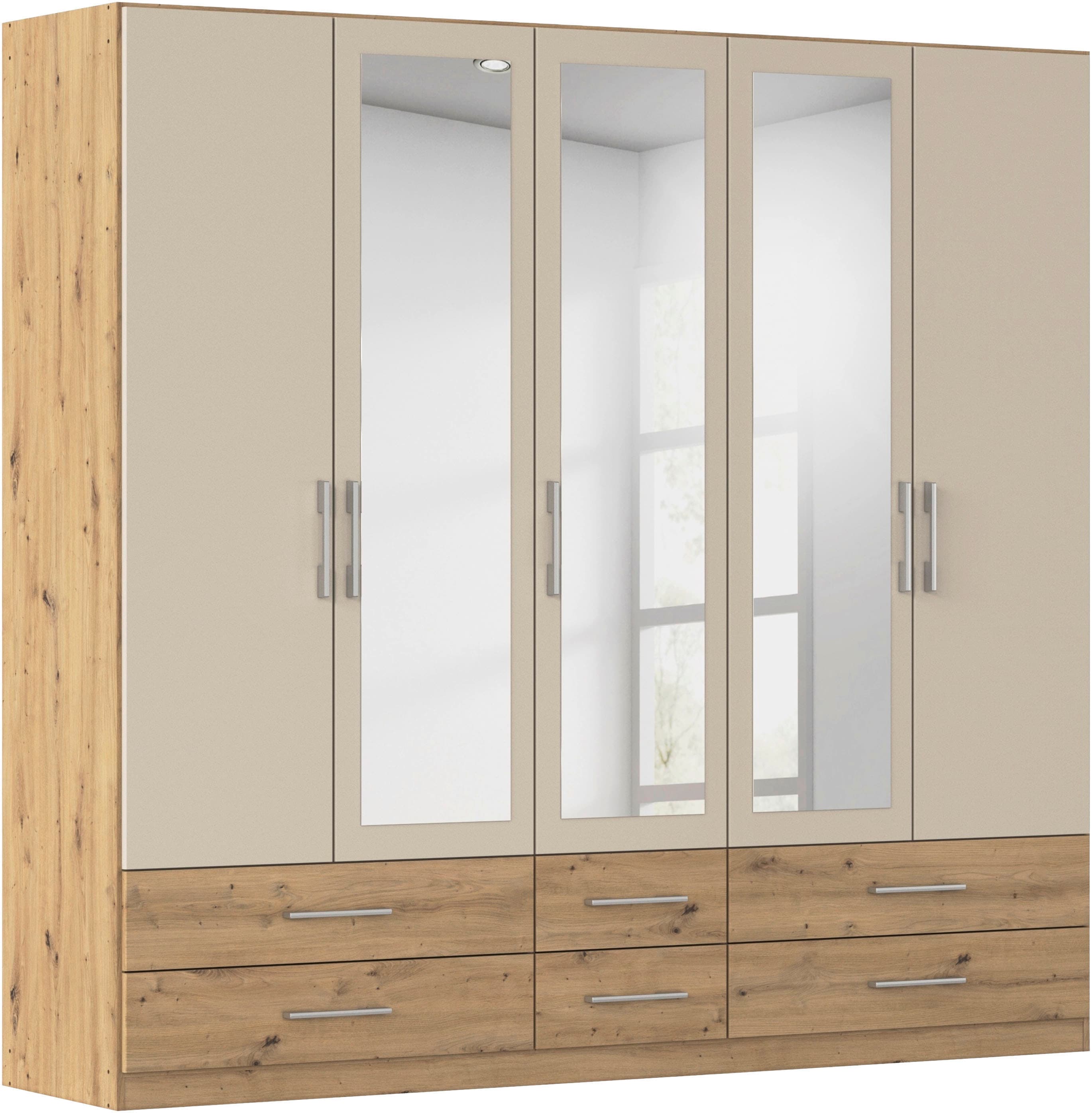 rauch Kleiderschrank "Schrank Garderobenschrank Mehrzweckschrank Schlafzimmer HERSBRUCK" 3 verschiedene Ausstattungen BASIC/CLASSIC/PREMIUM (inkl. SOFT-CLOSE), mit großzügigen Schubladen sowie Spiegeltüren MADE IN GERMANY
