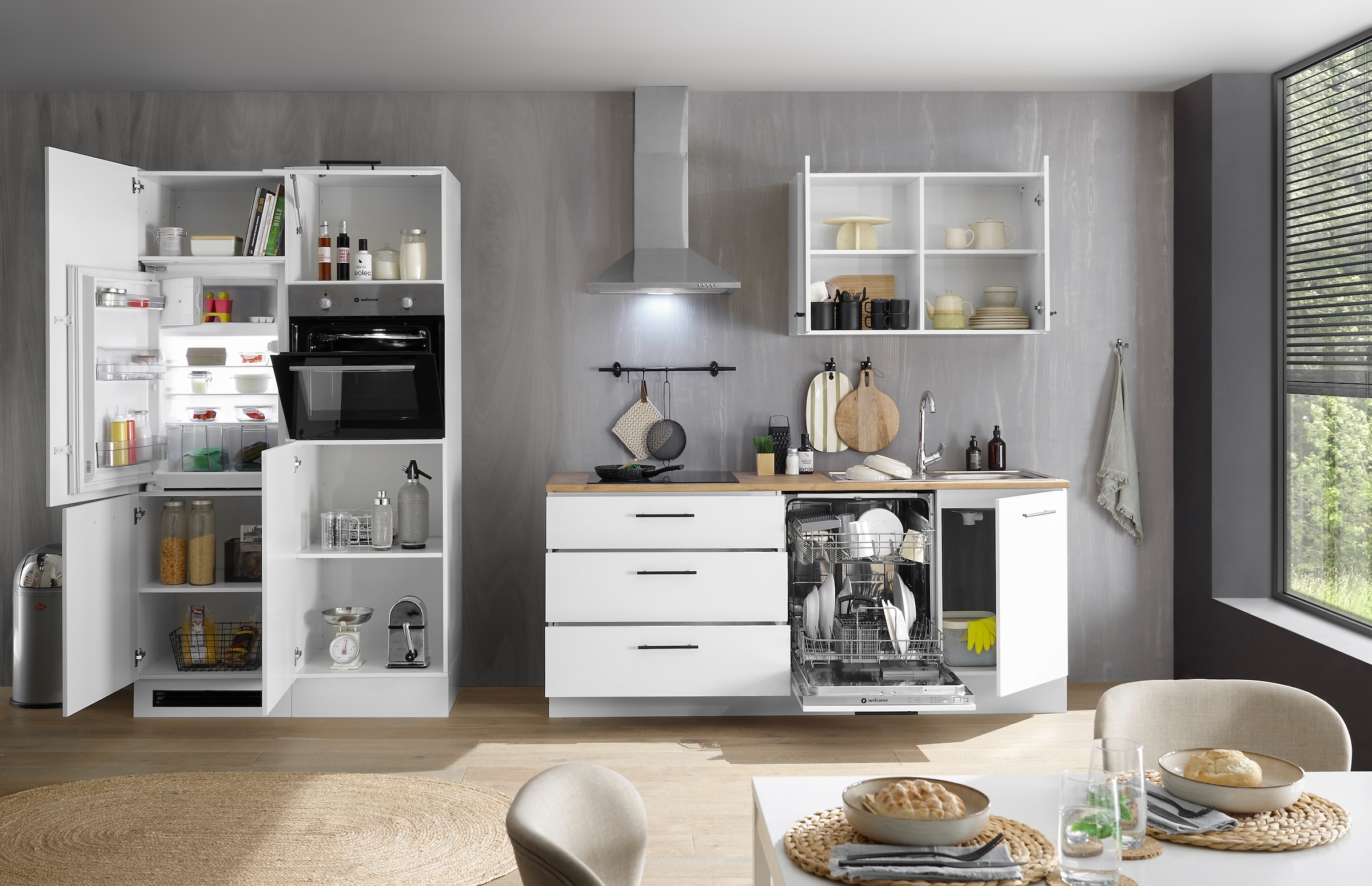 BASIC by Balculina Küchenzeile »Tirol B/H/T 310x212x60 cm« Breite 310 cm, wahlweise mit E-Geräten