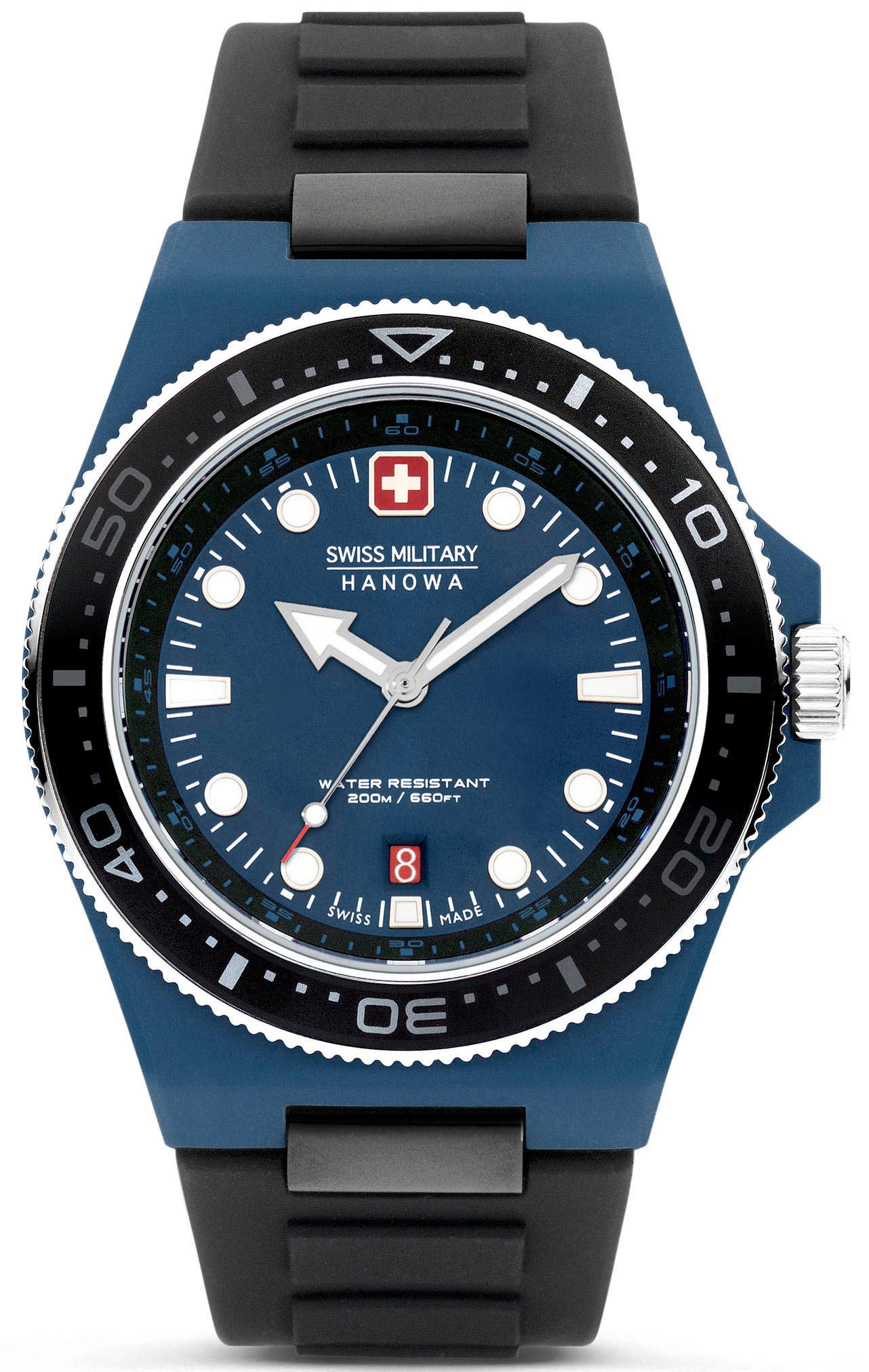 Swiss Military Hanowa Quarzuhr »OCEAN PIONEER, SMWGN0001184«, Armbanduhr, Herrenuhr, Schweizer Uhr, Swiss Made, Datum, Saphirglas