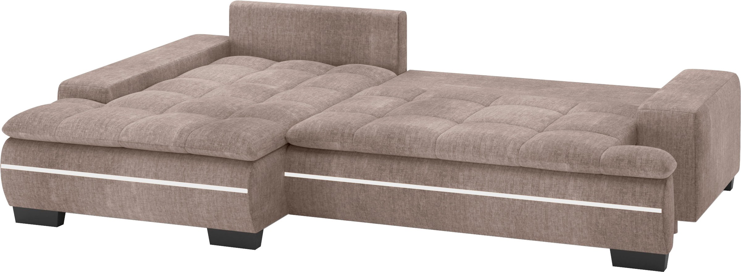 Mr. Couch Ecksofa »Haiti II, L-Form«, RGB-LED Beleuchtung, wahlweise mit Kaltschaum, Bett, Bettkasten