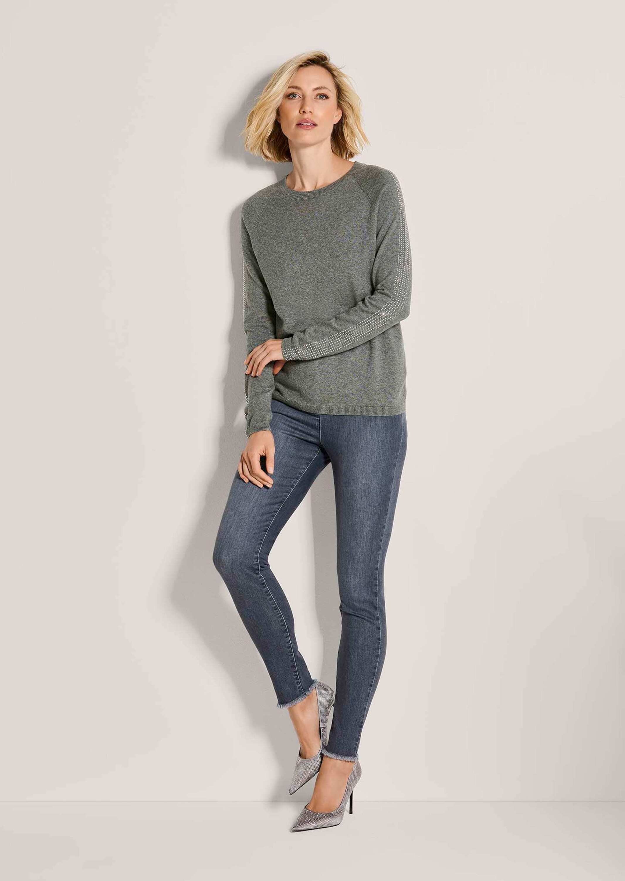 MADELEINE Longpullover "Kaschmirpullover Langarmshirt mit Strassdetails" St günstig online kaufen