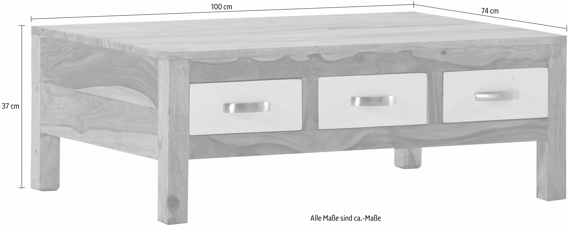 Gutmann Factory Couchtisch "Vienna", mit drei Schubladen günstig online kaufen