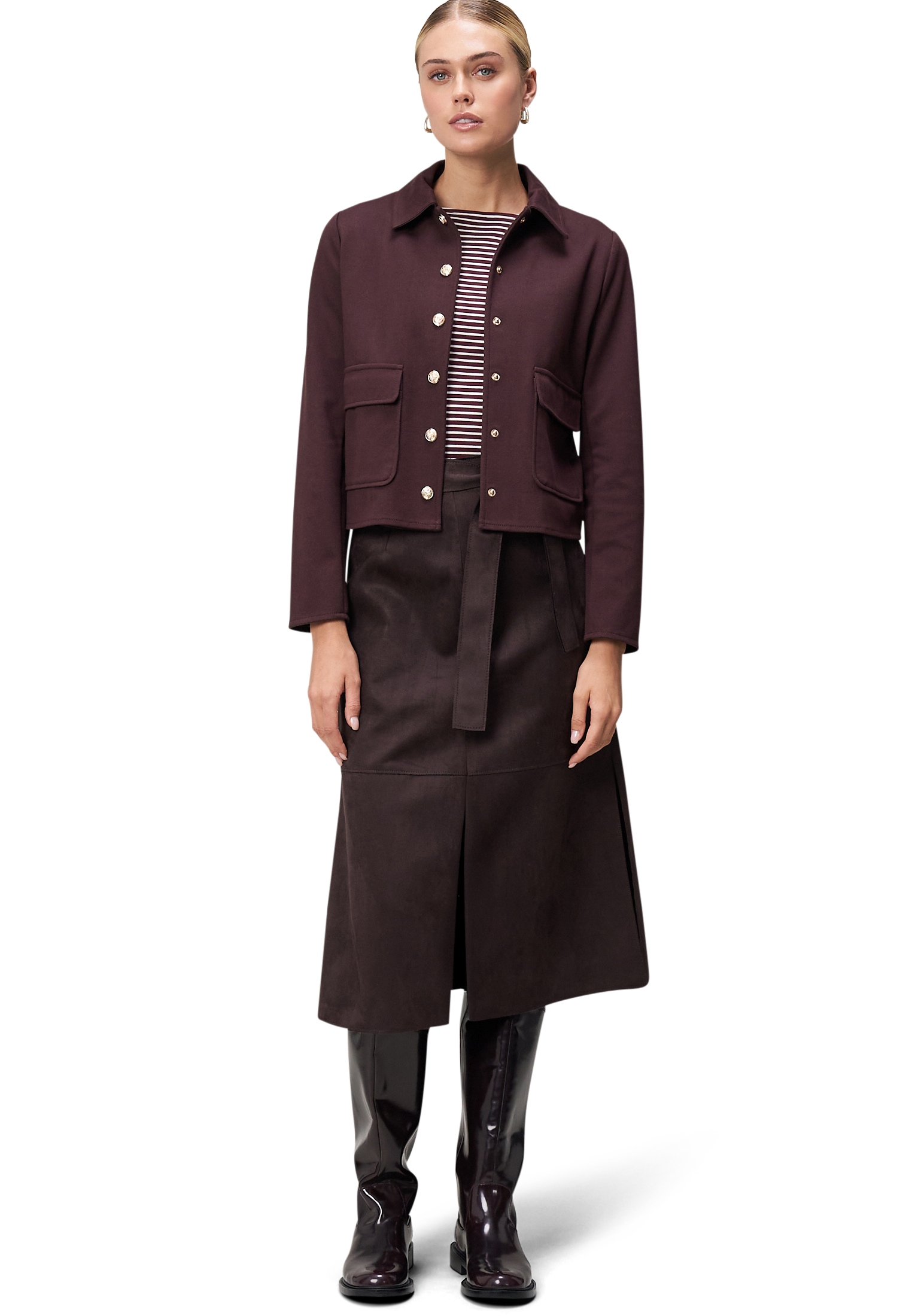 Zero Midirock »Damen Midirock mit Bindegürtel« Gürtel