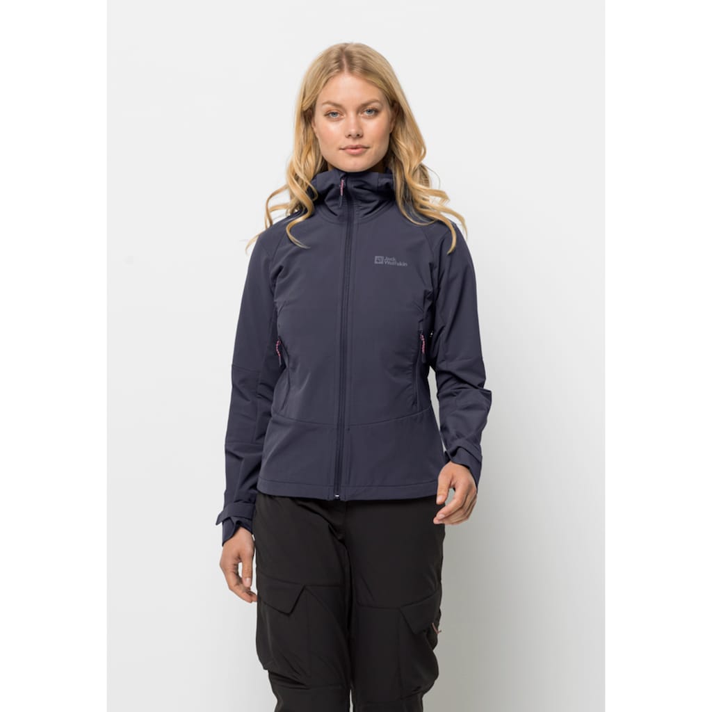 Jack Wolfskin Softshelljacke »KAMMWEG JKT W«, mit Kapuze