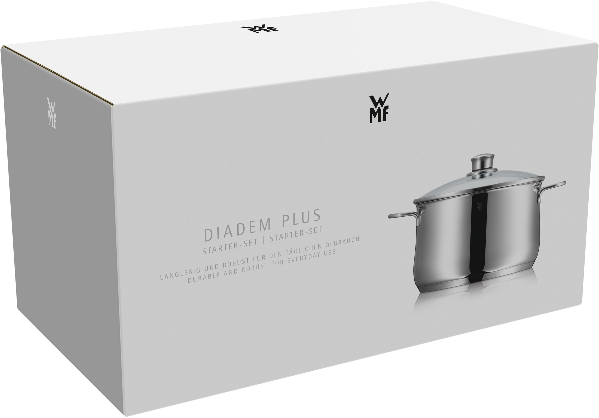WMF Topf-Set »Diadem Plus«, Cromargan® Edelstahl Rostfrei 18/10, (Set, 15 tlg.), Starter-Set, rostfrei, spülmaschinengeeignet, poliert, hitzebeständig