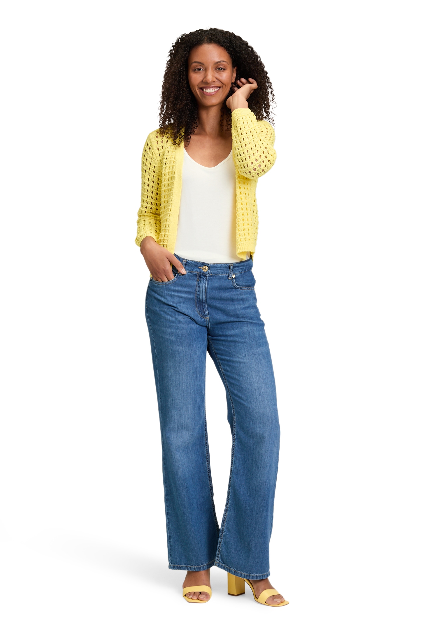 Betty Barclay Strickjacke »Betty Barclay Casual-Strickjacke mit Effektgarn«, Häkelstich