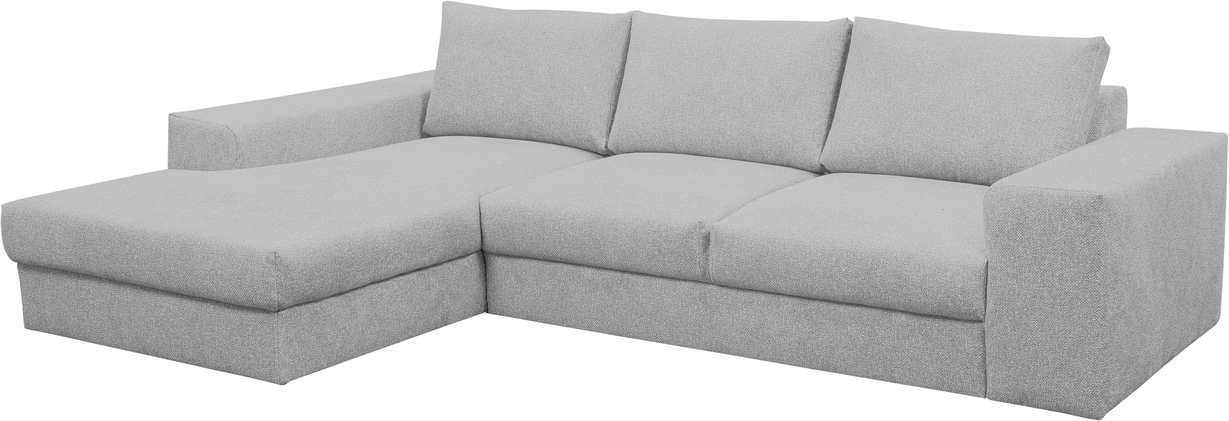 WERK2 Ecksofa »Rozzana Design Ecksofa mit hohem Komfort, zeitlos & elegant, L-Form,«, in kuschelweichen Trendstoffen Cord, Breitcord und Plüsch