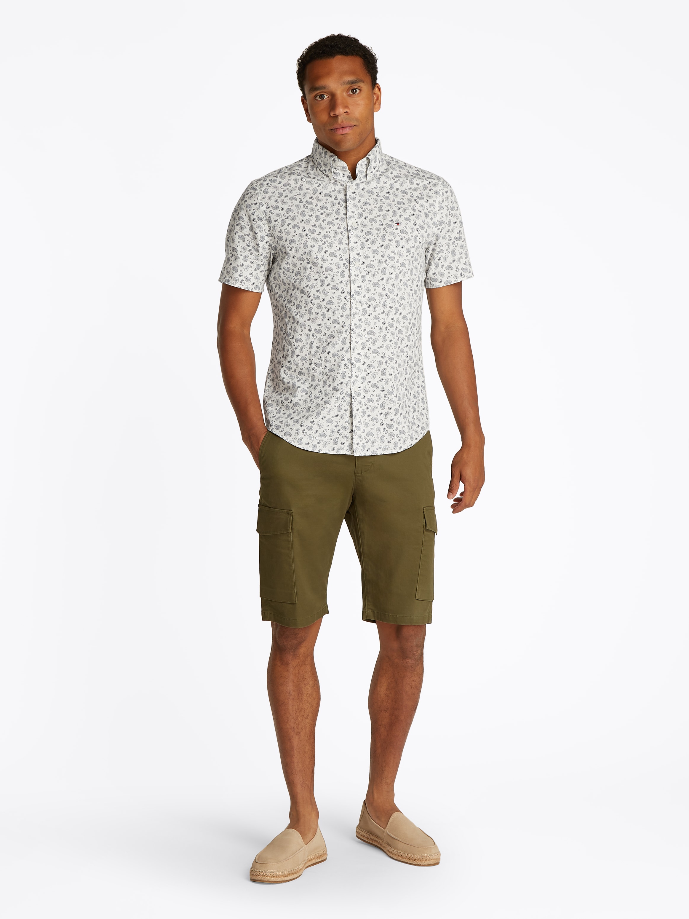 Tommy Hilfiger Kurzarmhemd »COTTON LINEN PAISLEY RF SS SHIRT«