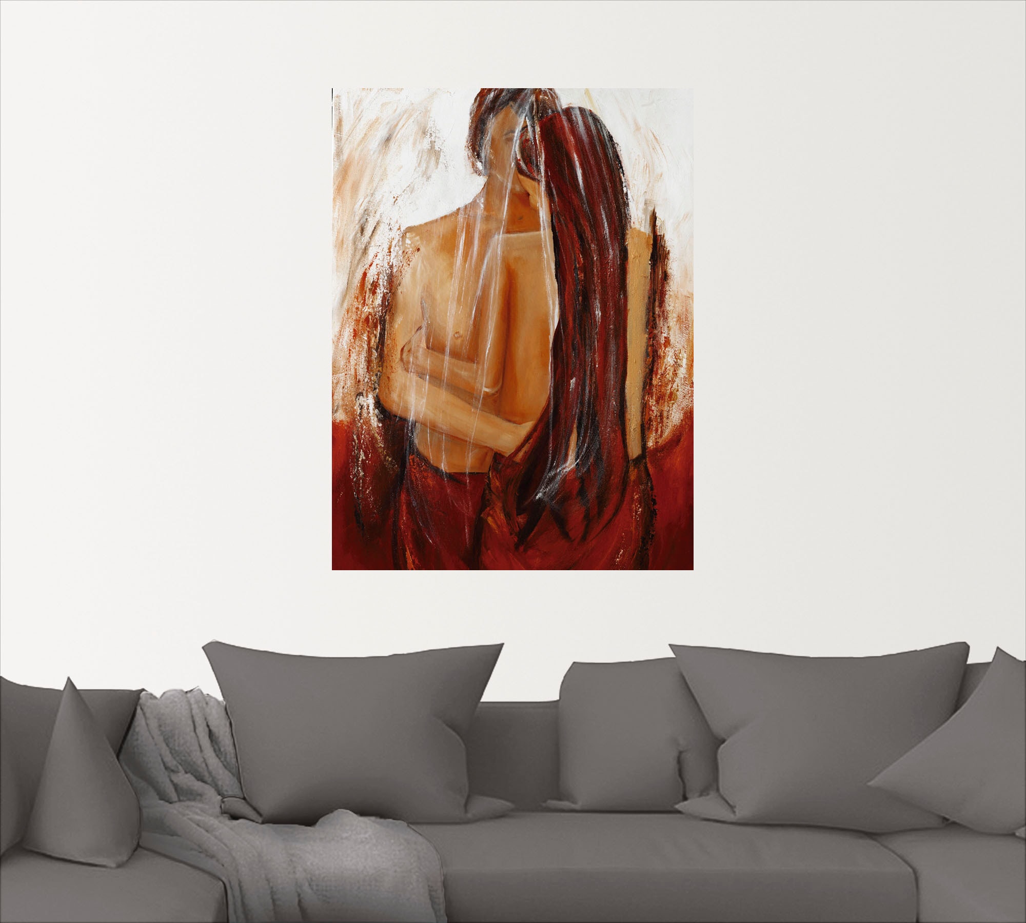Artland Wandbild »Liebespaar in rot«, Paar, (1 St.), als Leinwandbild, Poster, Wandaufkleber in verschied. Größen