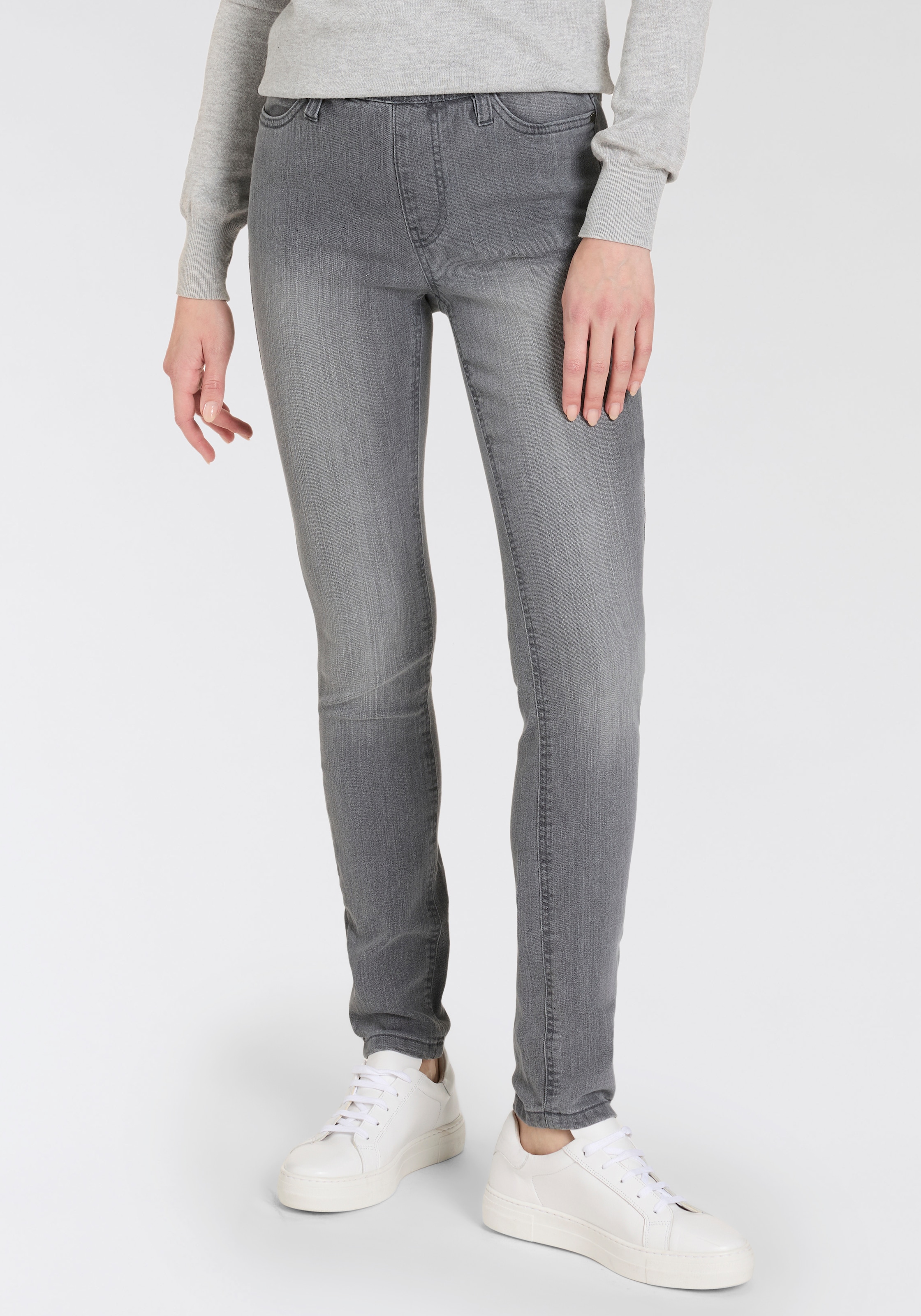 Arizona Jeansjeggings, (Packung, 2er-Pack), enge Passform, Röhrenjeans, Used-Look-Waschung, hohe Leibhöhe