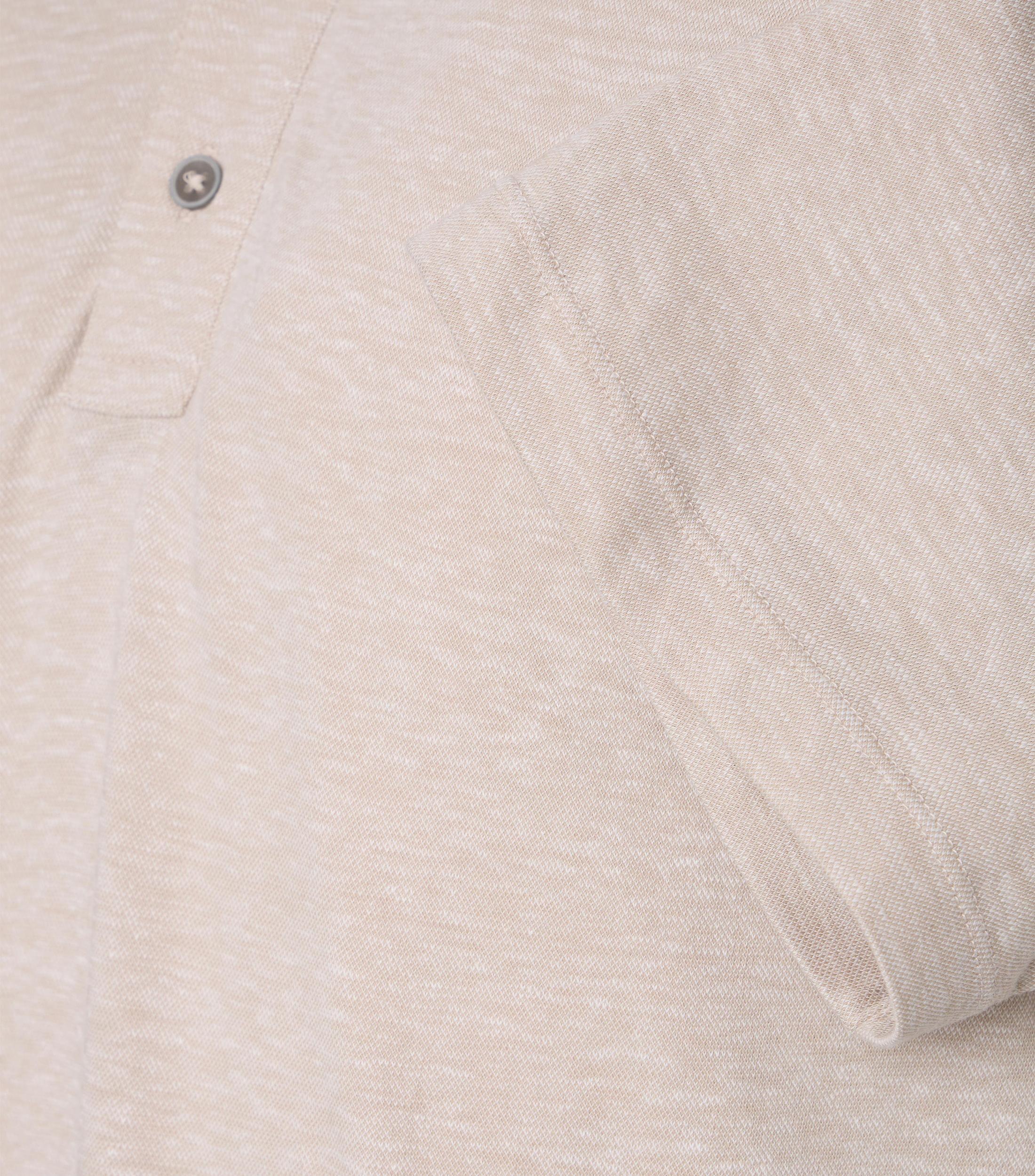 Poloshirt CASAMODA "CASAMODA Polo-Shirt uni", Herren, Gr. S, beige, 70% Baumwolle, 30% Leinen, Shirts 3