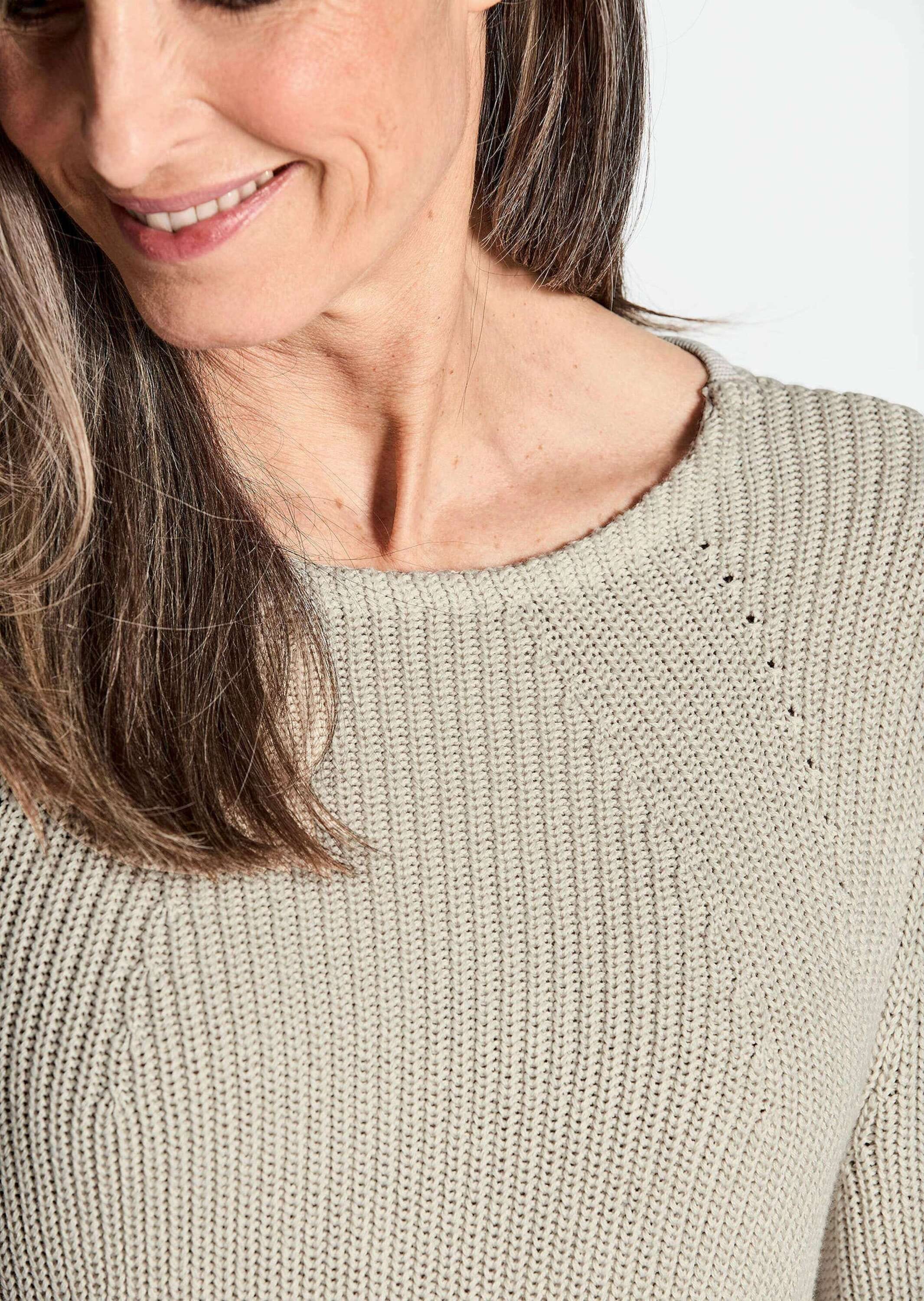 GOLDNER Strickpullover »Pullover Figurschmeichelnder Pullover aus reiner Baumwolle«