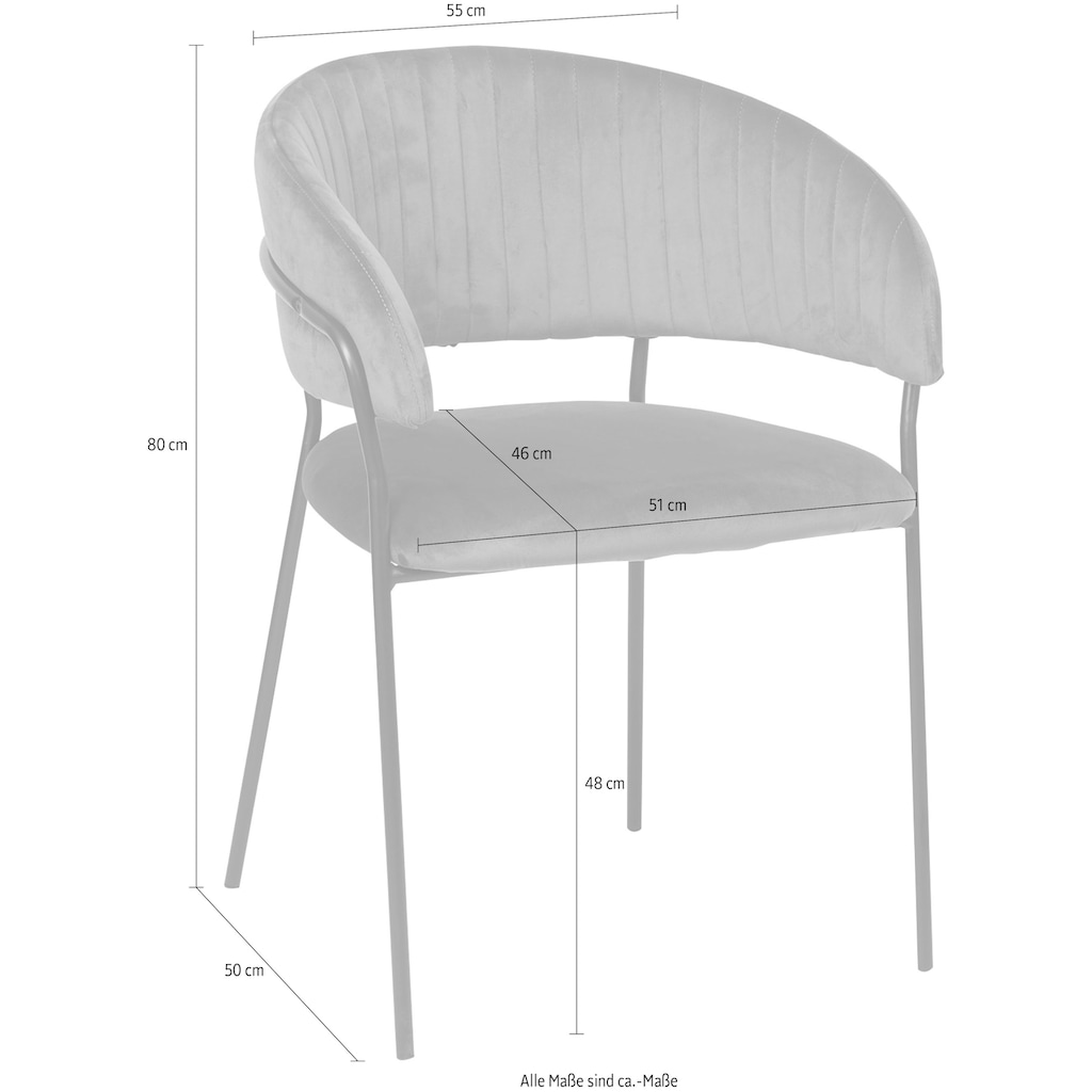 SalesFever Esszimmerstuhl, 1 St., Samt