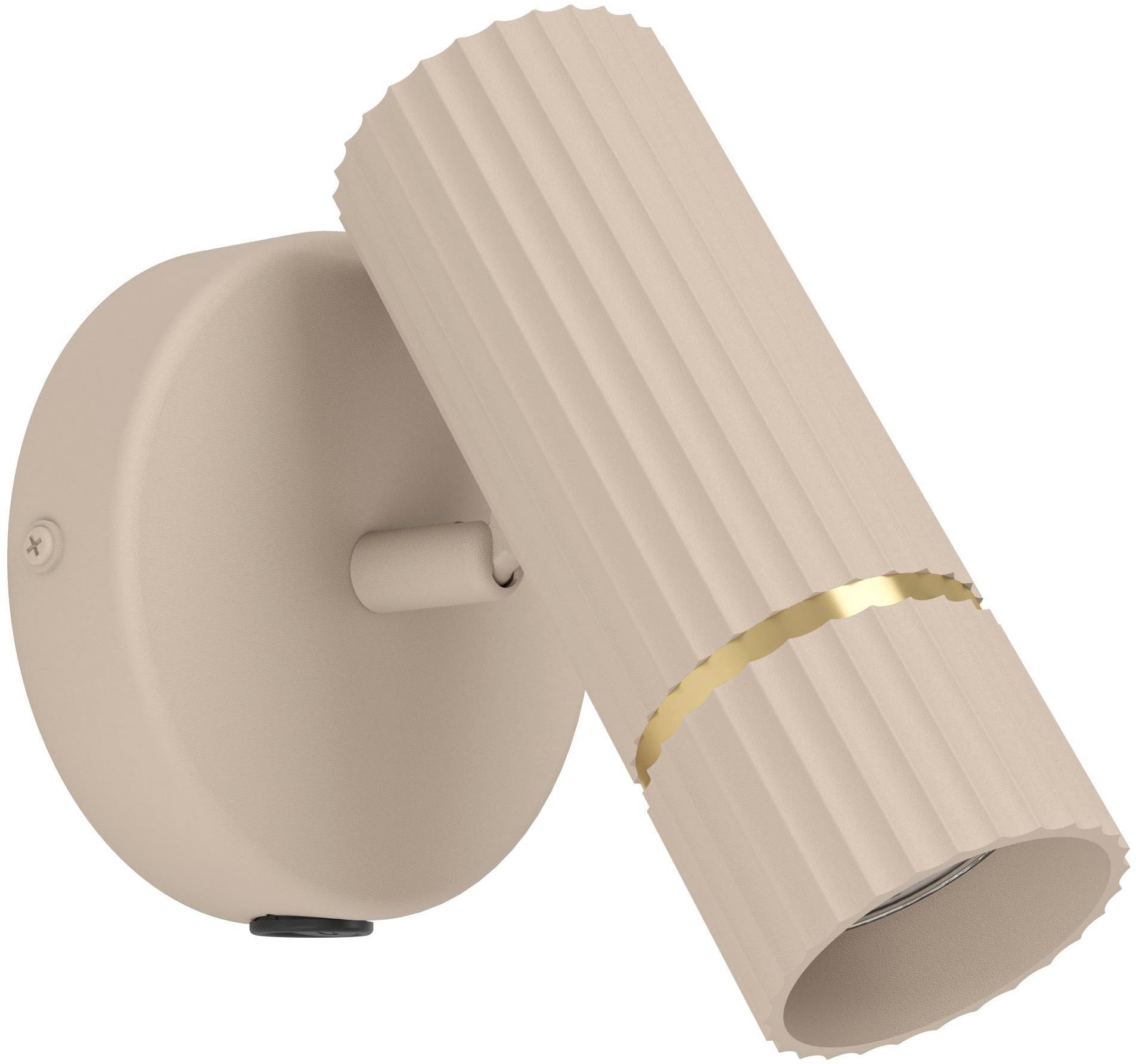 EGLO Wandleuchte "Caminia Wandlampe mit schwenkbarem Spot, beige und gold, GU10, Lampe", 1, H: 15,5cm, 1 Stk., beige, Wohnzimmer, Leuchten,