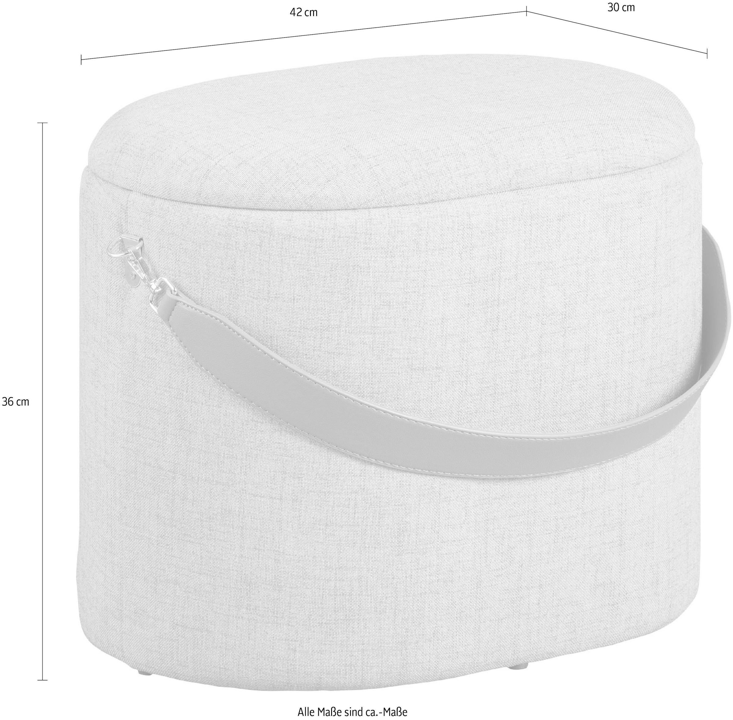 Inter Link Hocker »Dilia Stauraumhocker, Sitzhocker, Pouf, moderne Trendfarben« Mit Stauraum & abnehmbarem Deckel, 100% Polyester, BxTxH: 42x30x36 cm
