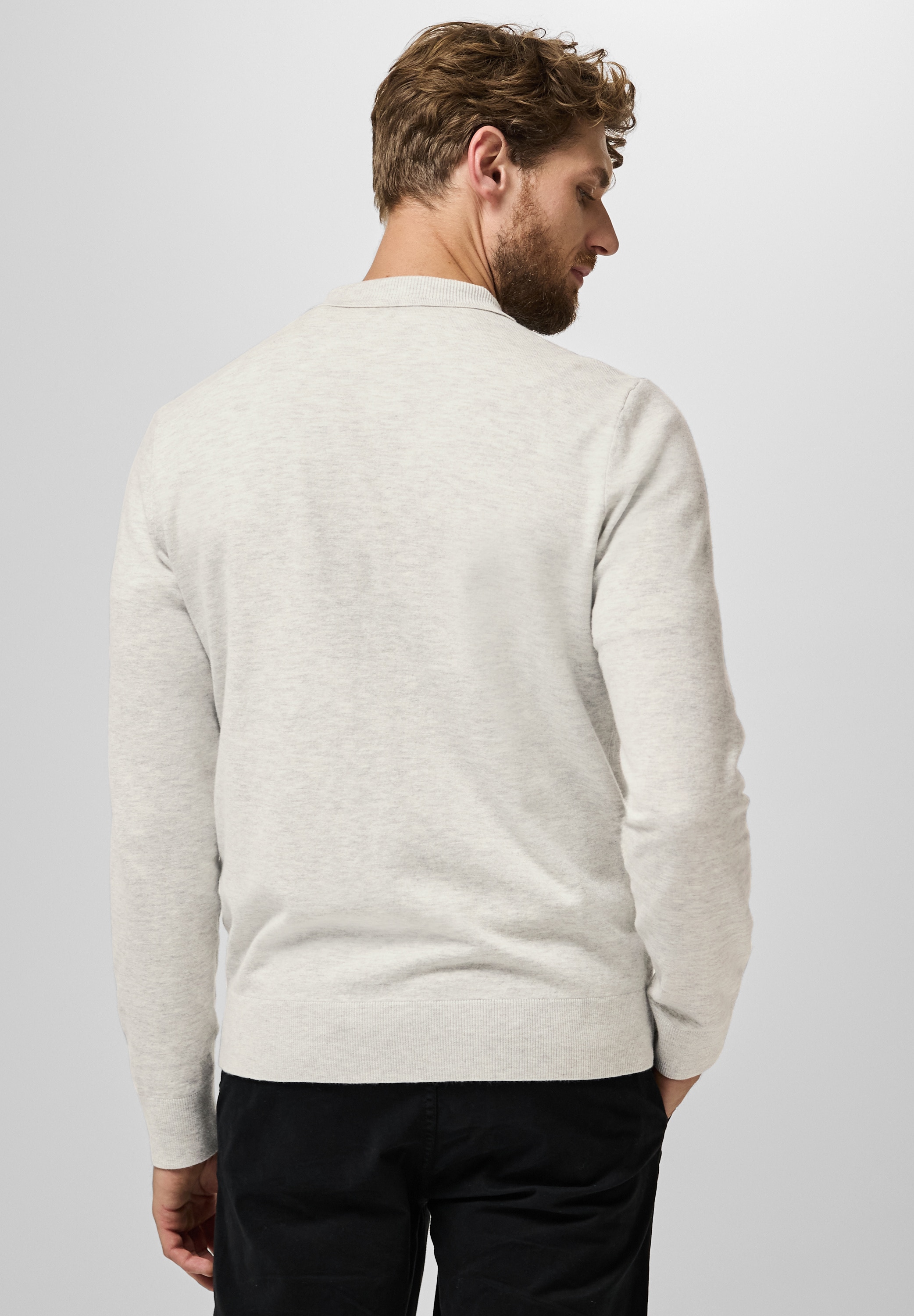STREET ONE MEN Poloshirt, mit Materialmix
