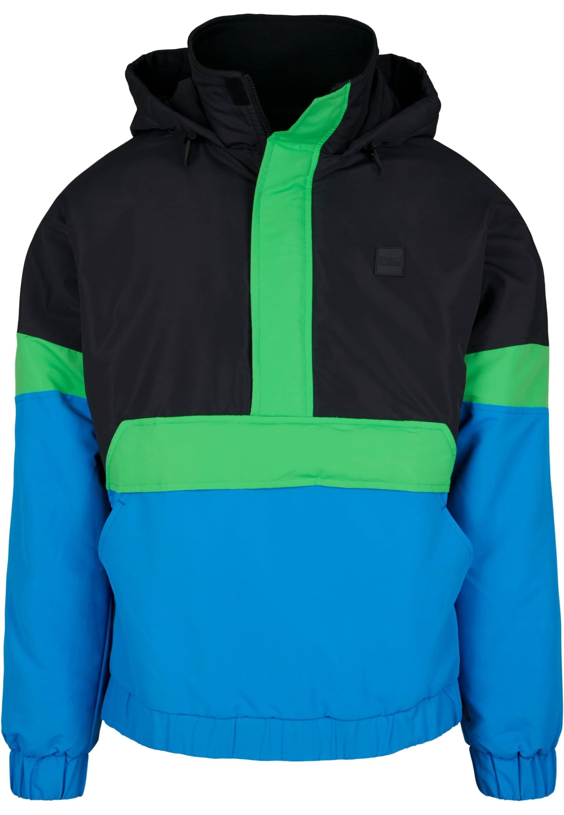 URBAN CLASSICS Allwetterjacke "Urban Classics Herren 3-Tone Neon Mix Pull Over Jacket", (1 St.), mit Kapuze