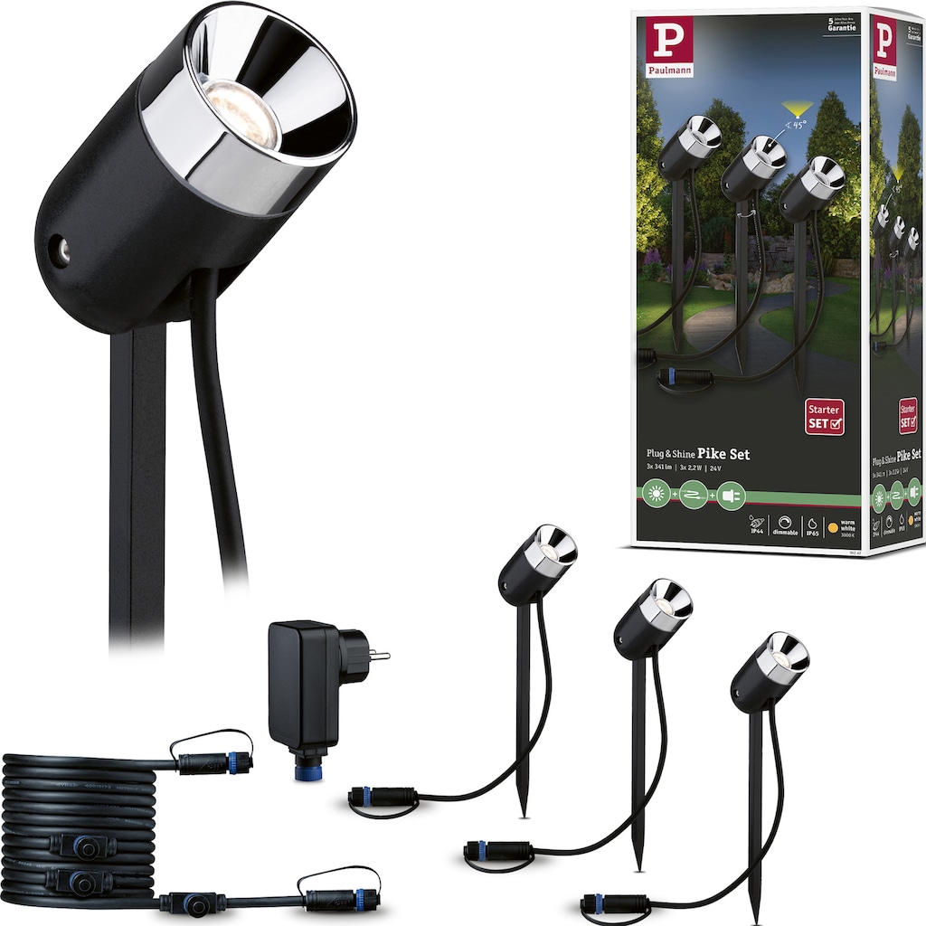 Paulmann LED Gartenstrahler »Plug & Shine«, 3 flammig-flammig