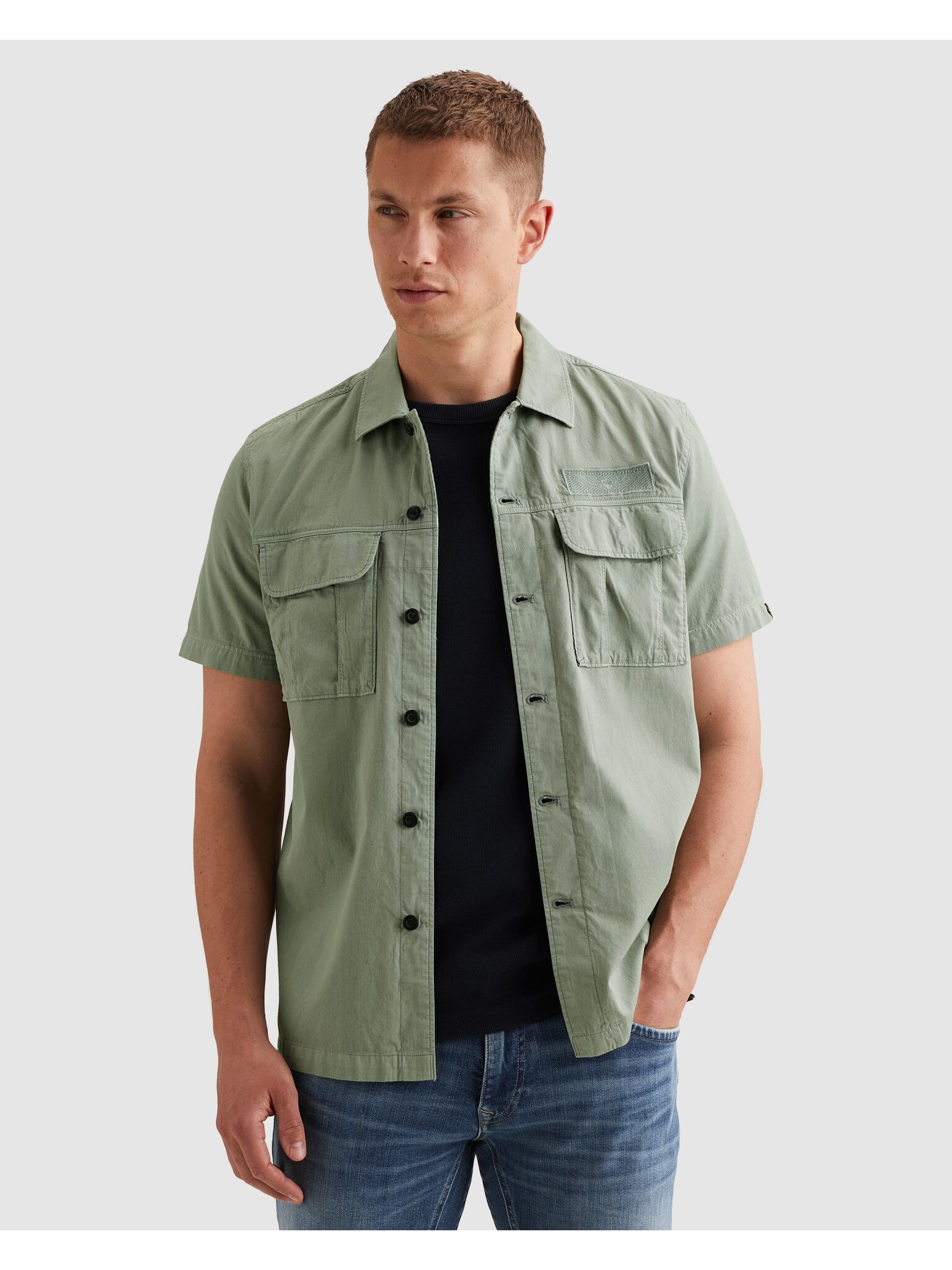 PME LEGEND Kurzarmhemd »Short Sleeve Shirt Ctn Bedford garment dye« Garment dye- Färbung