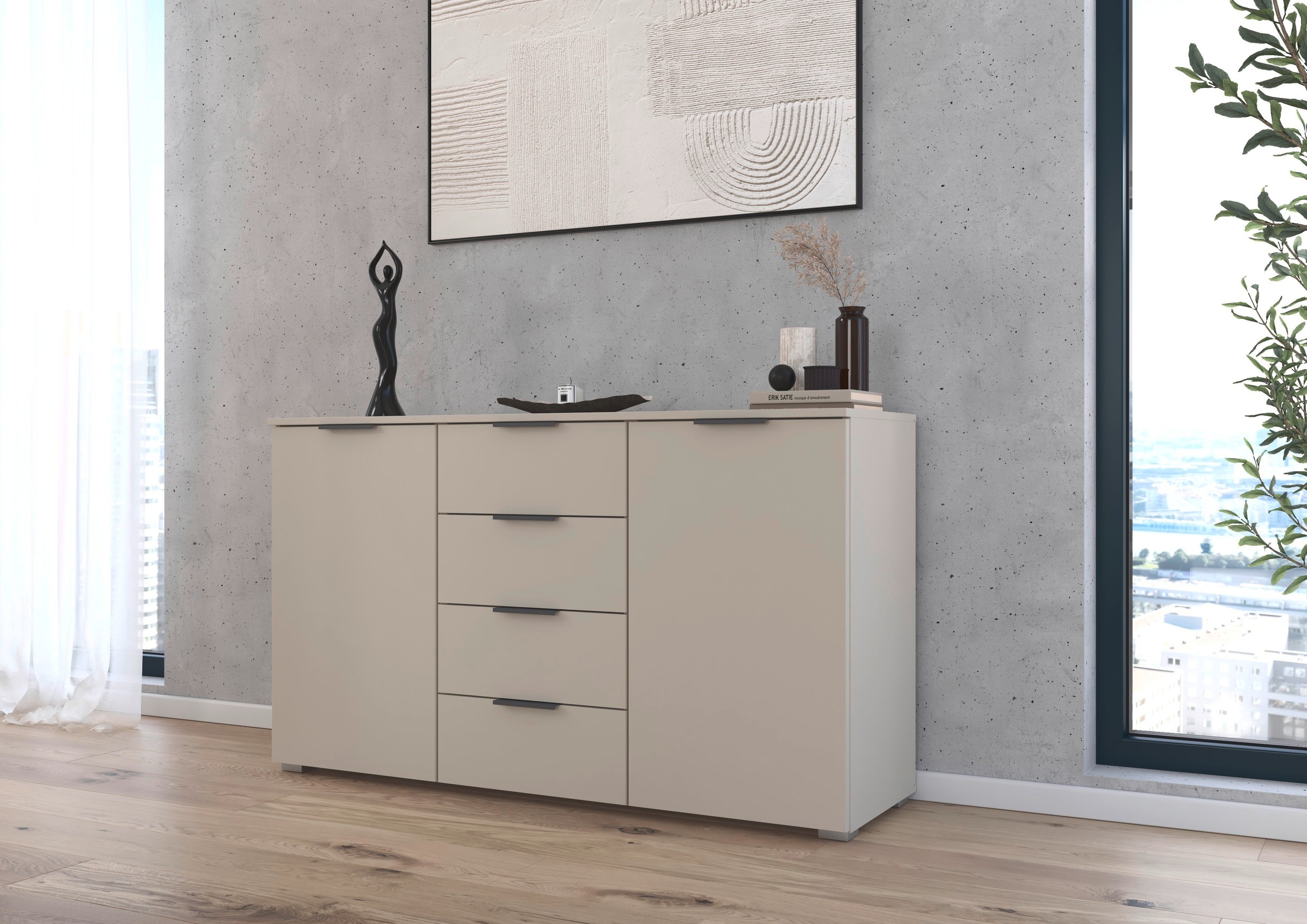 OTTO home "Sideboard Schubladenkommode AGORDO mit Dekor- oder Hochglanzfron günstig online kaufen