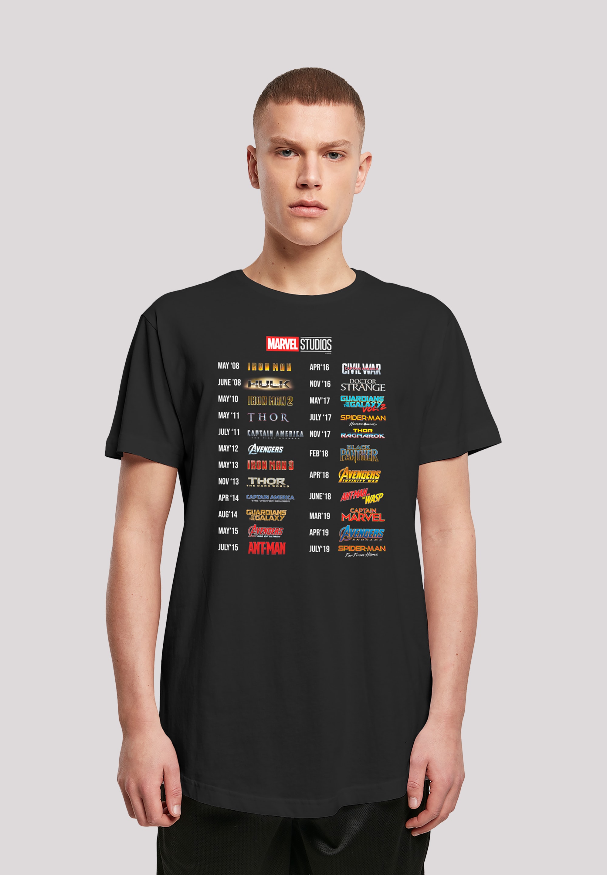 T-Shirt »Marvel Studios 10 Years Of Movies«, Print