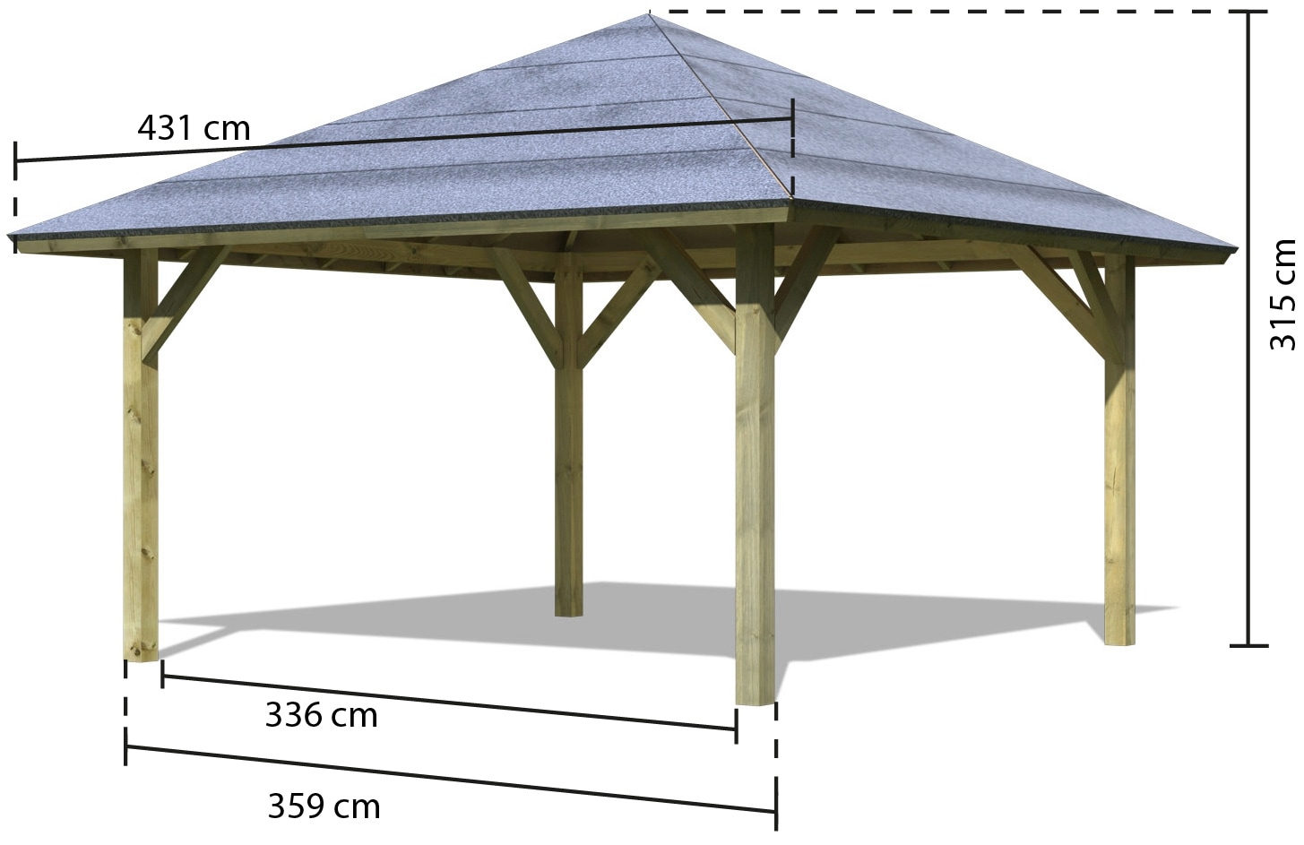 Karibu Pavillon »Kirn 1«, BxTxH: 431x431x315 cm