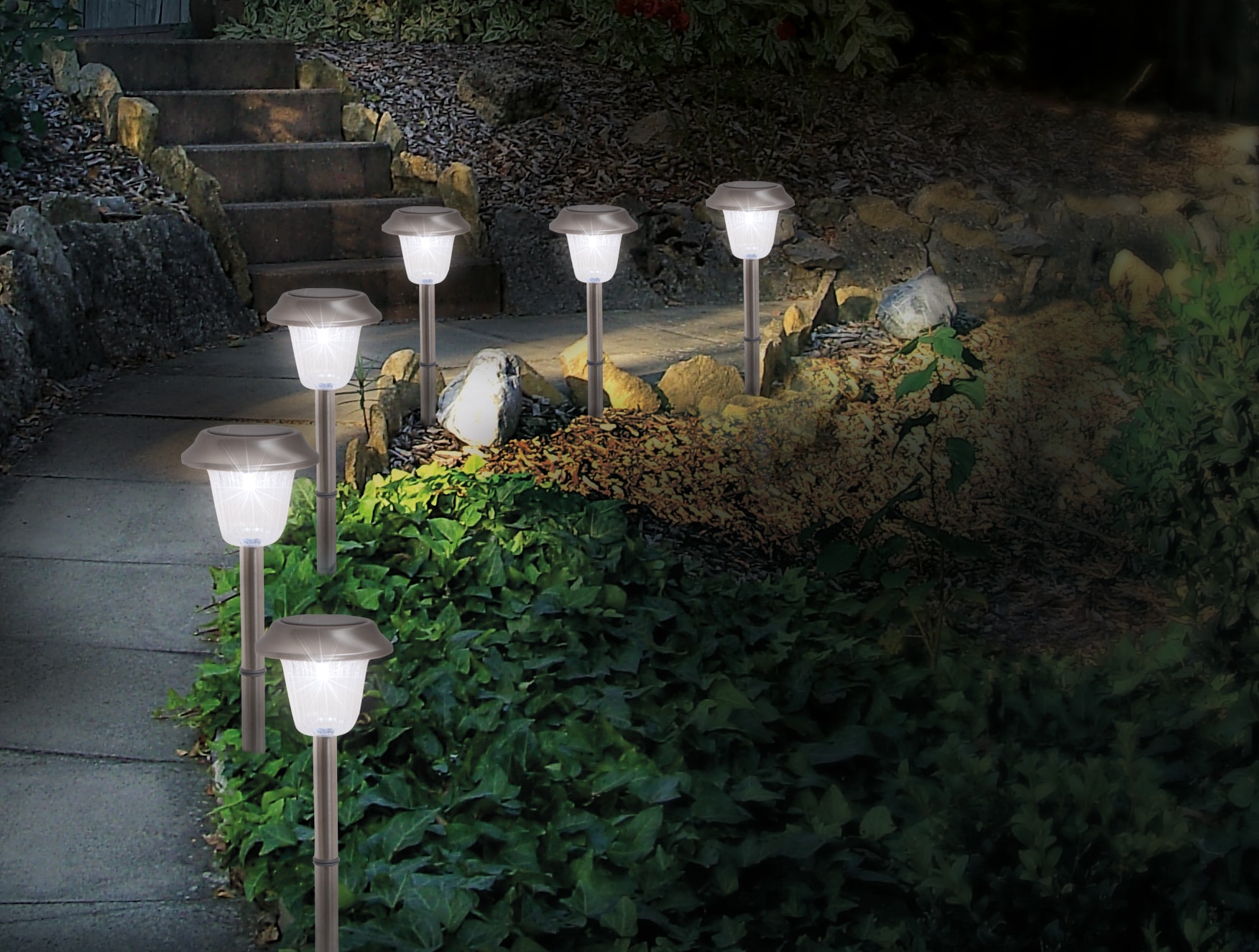 näve LED Gartenleuchte, 6er-Set LED | Erdspieß mit Außenleuchte BAUR