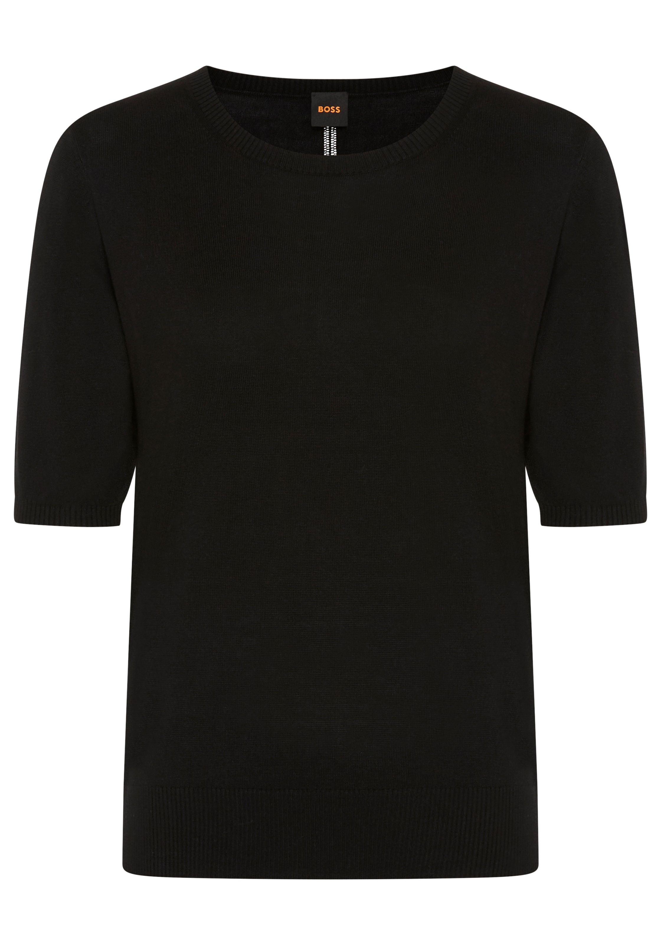 BOSS ORANGE Kurzarmpullover "Fiaffu Premium Damenmode" mit Lochmuster, Kasc günstig online kaufen