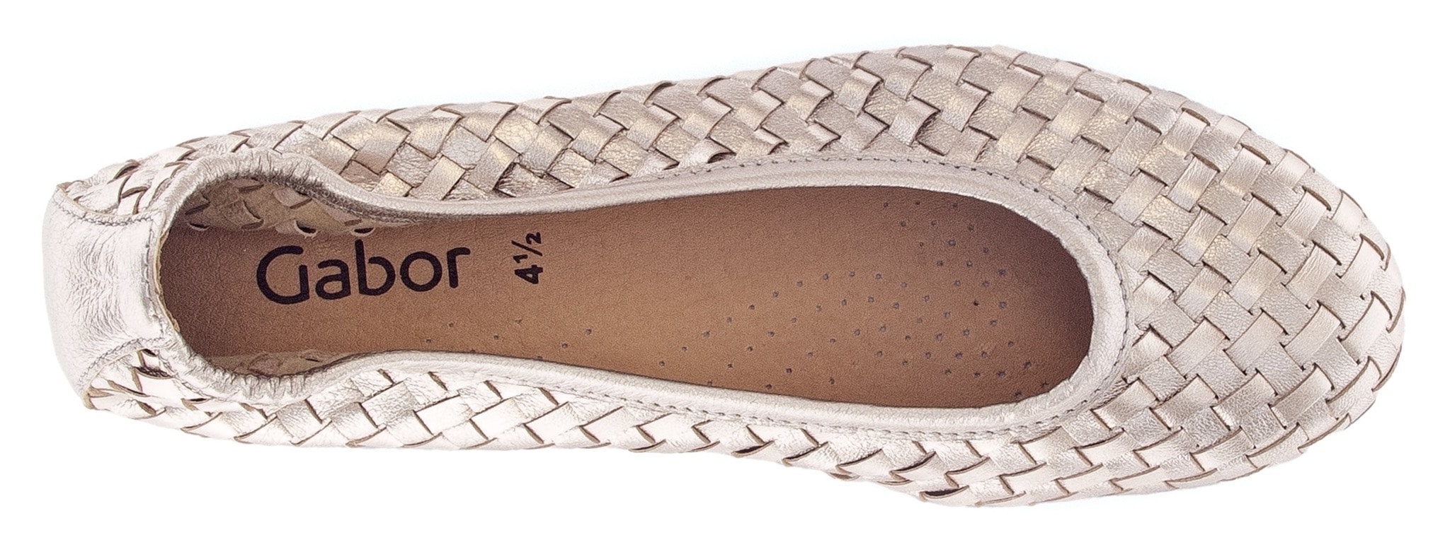 Gabor Ballerina, Schlupfschuh, Frühlingsschuh, Businessschuh mit tollem Flechtmuster