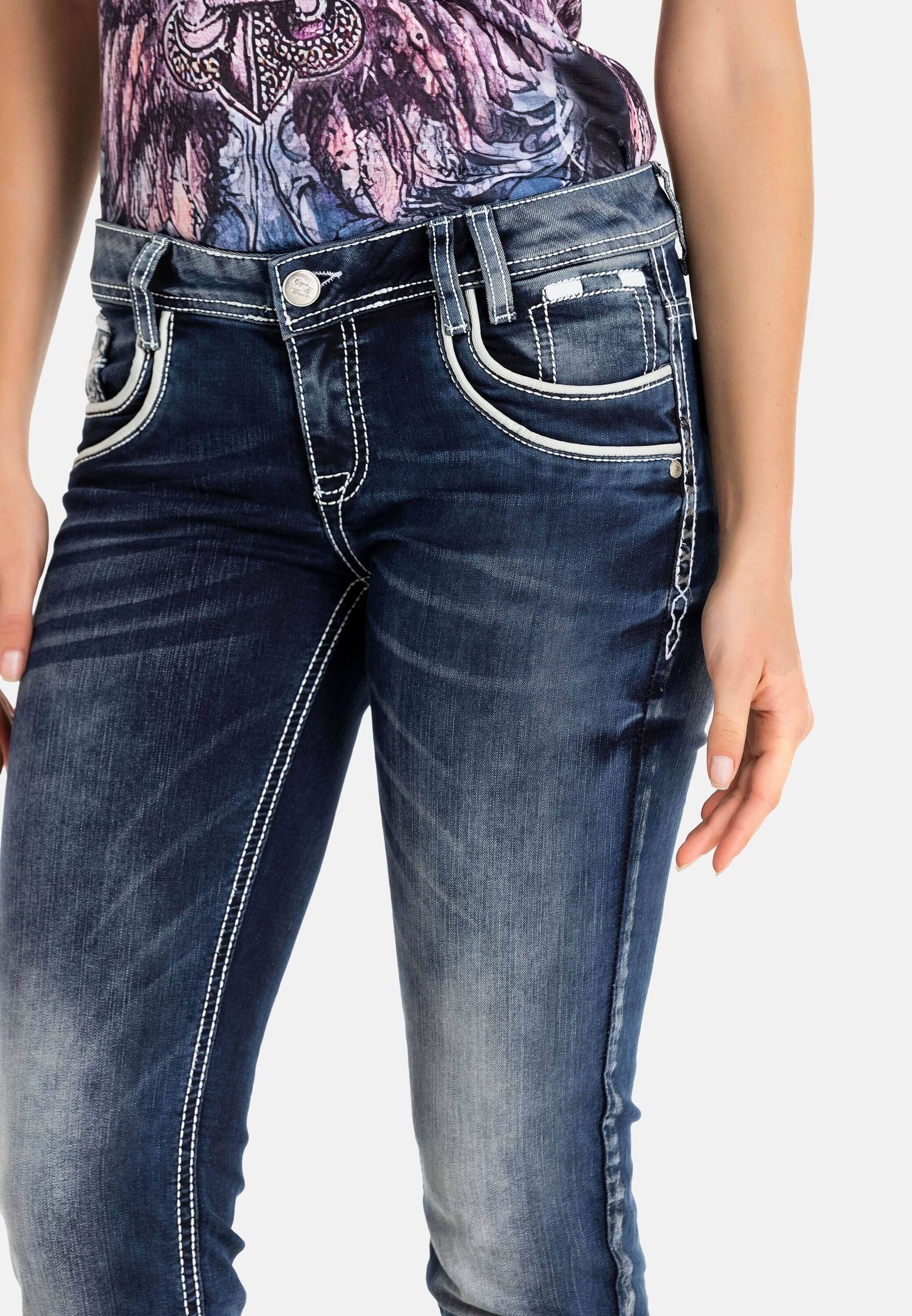 Cipo & Baxx Regular-fit-Jeans »Jeans«, mit Farbigen Nähten, WD259